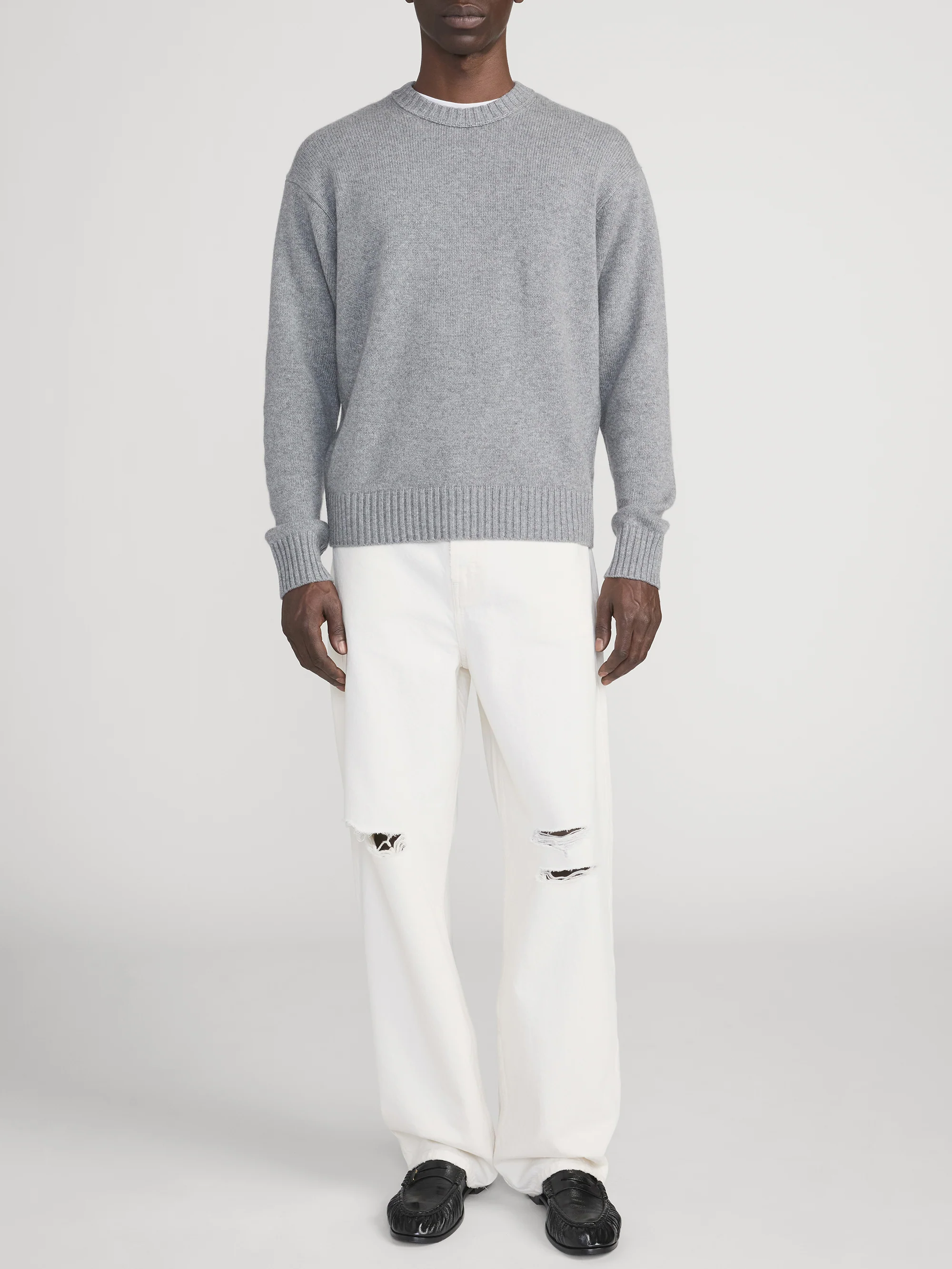 Baggy Jean -- Off White Destructed - Image 2