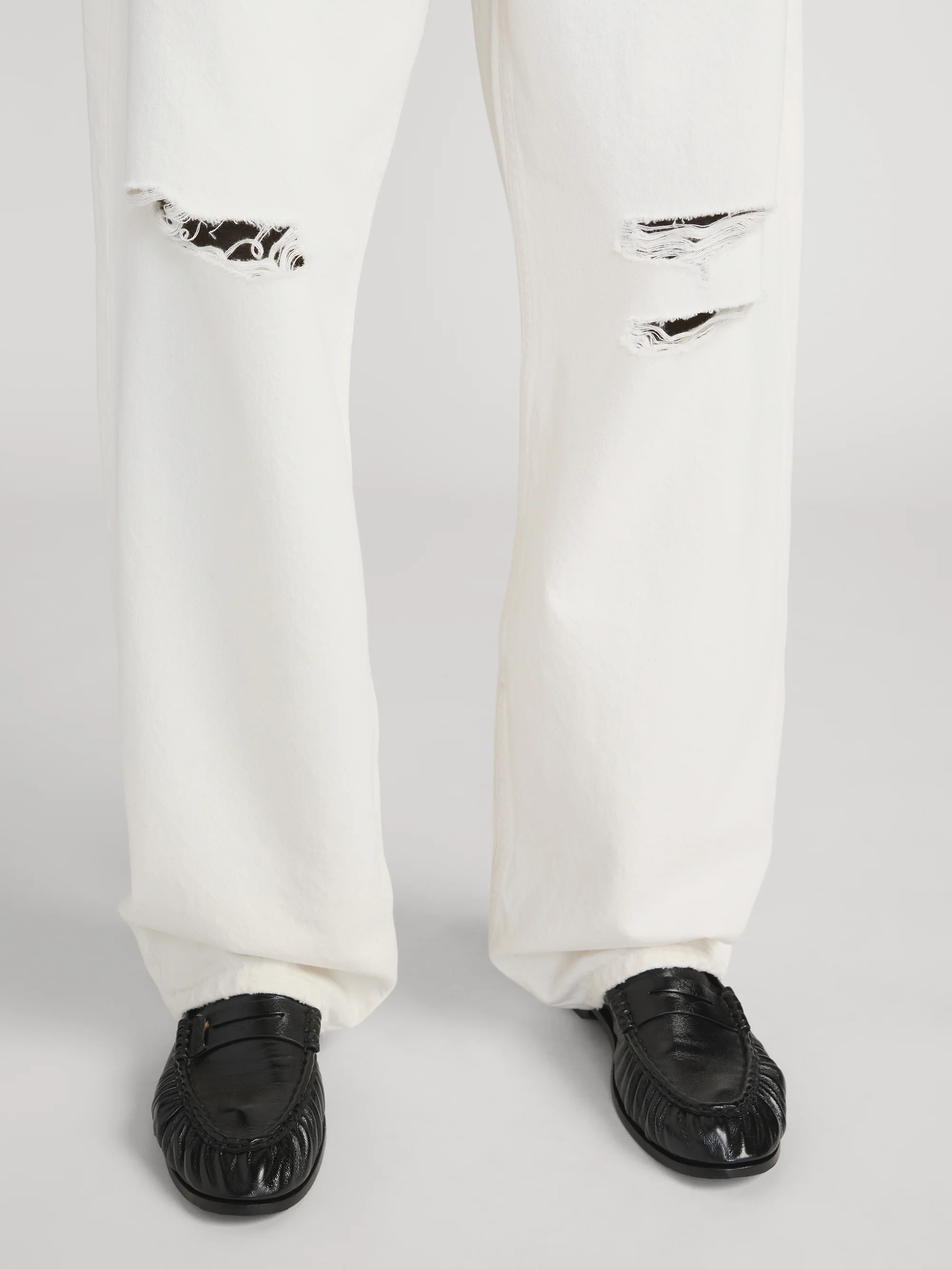 Baggy Jean -- Off White Destructed - Image 6
