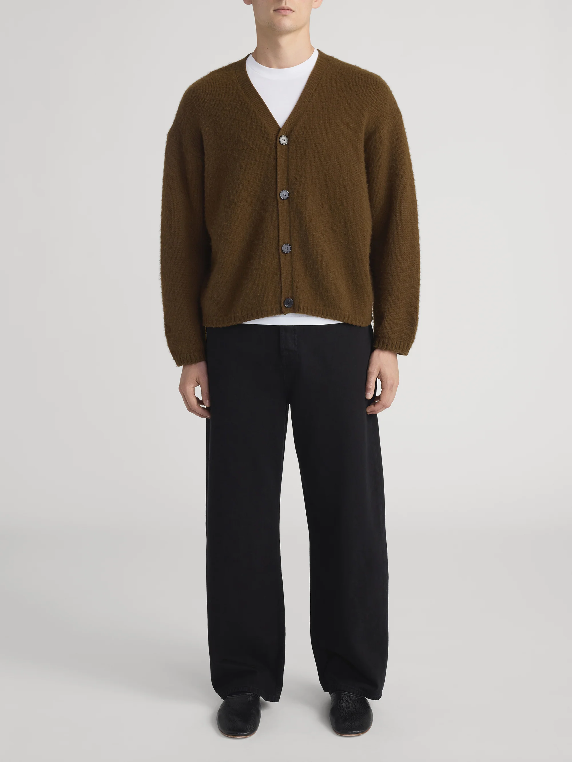 Brushed Cashmere Cardigan -- Caramel - Image 2