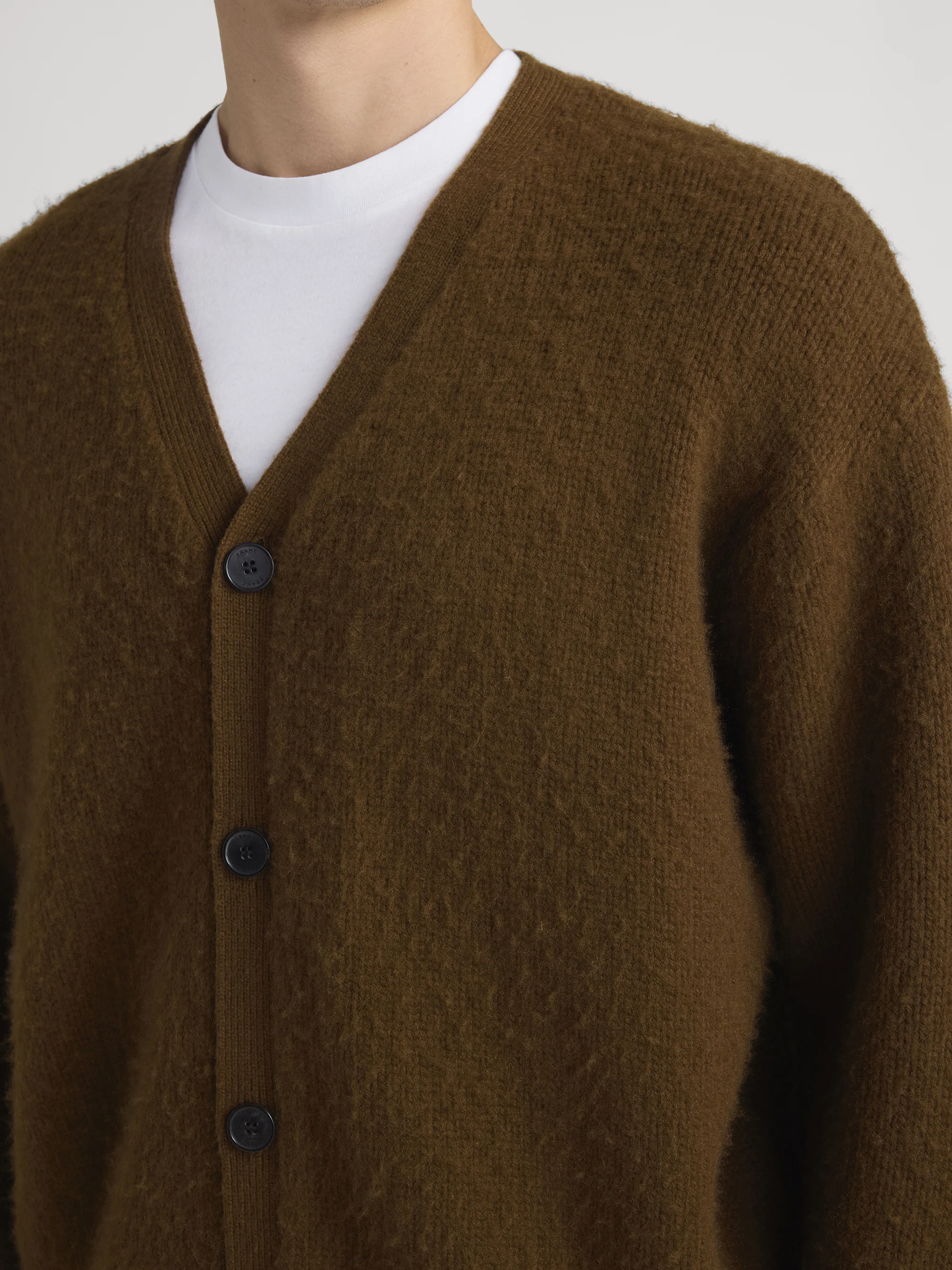 Brushed Cashmere Cardigan -- Caramel - Image 4