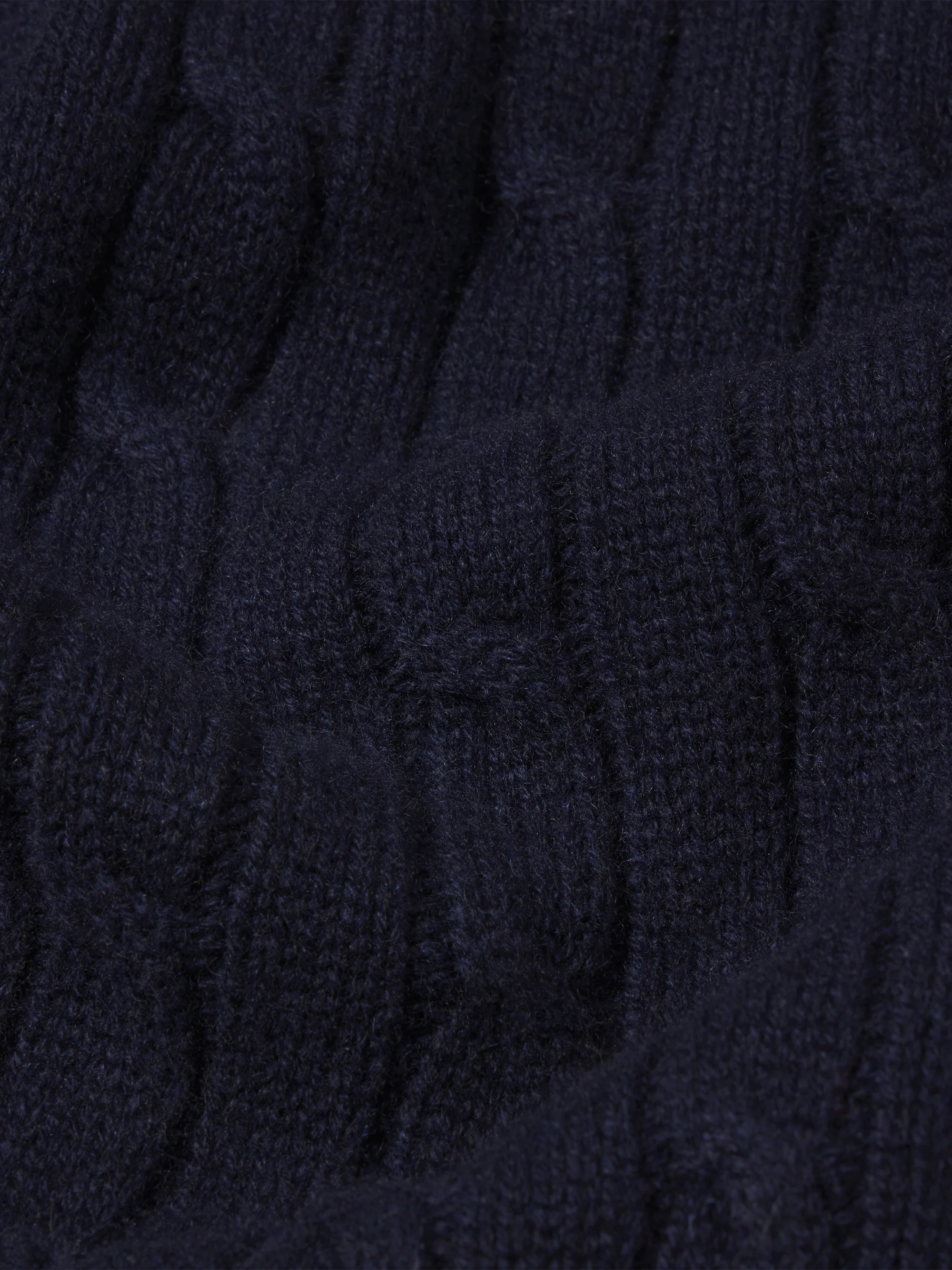 Cable Polo Sweater -- Dark Navy - Image 8