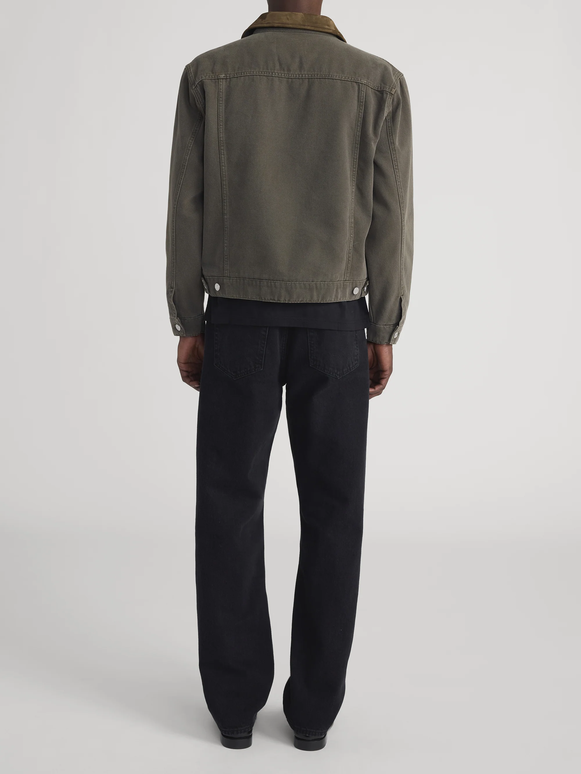 Canvas Trucker Jacket -- Antique Dark Olive - Image 6