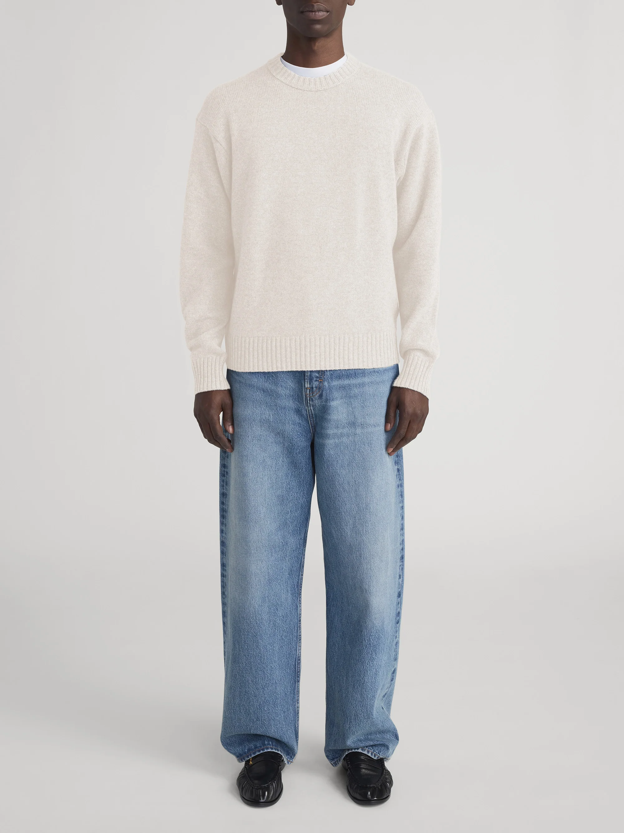 Cashmere Crewneck Sweater -- Cream - Image 2