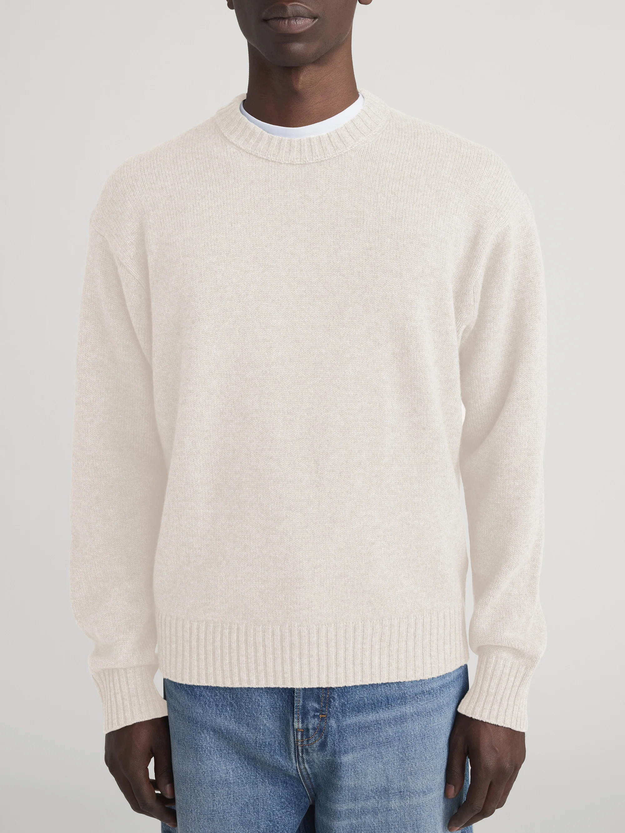 Cashmere Crewneck Sweater -- Cream - Image 3