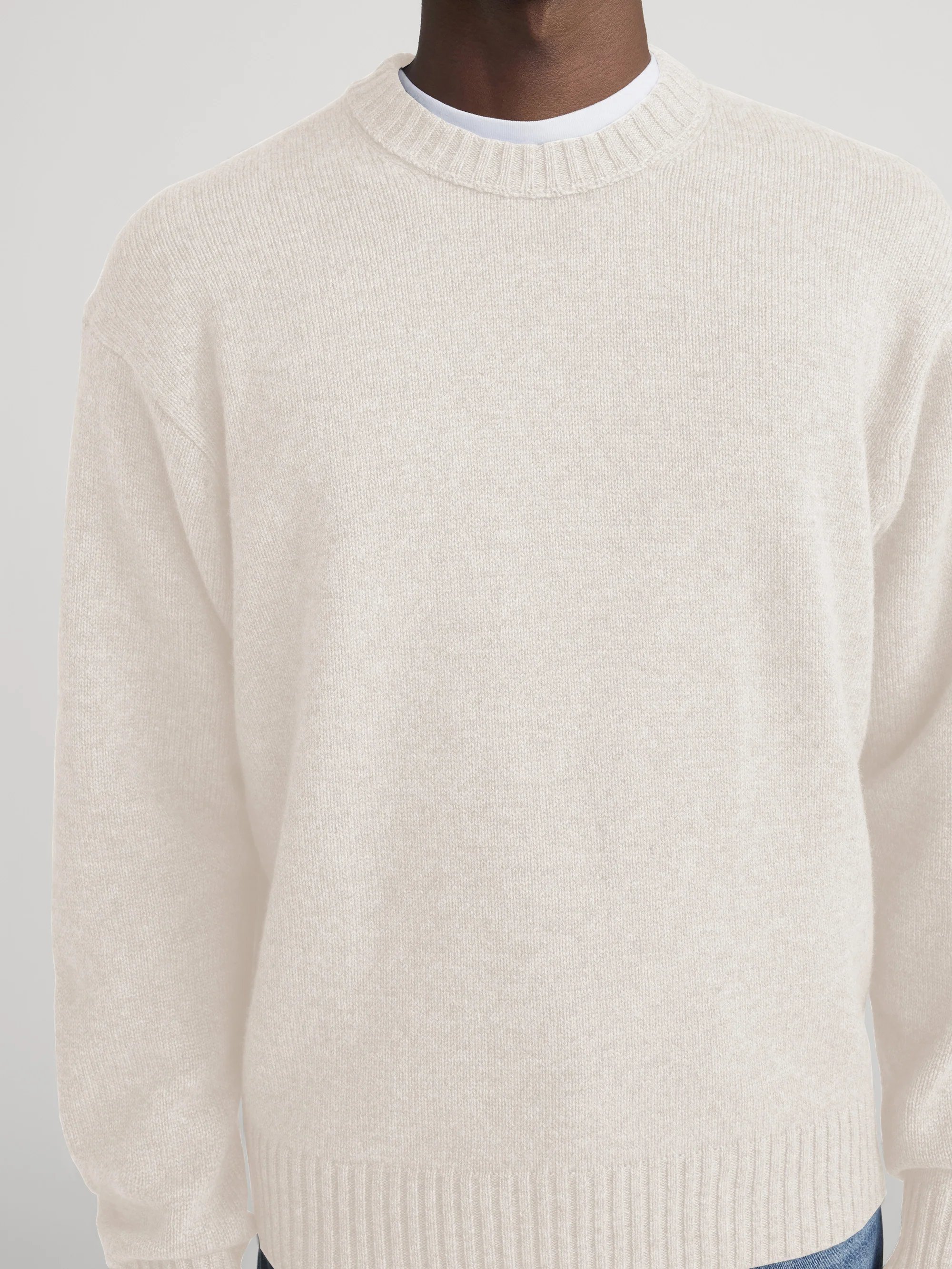 Cashmere Crewneck Sweater -- Cream - Image 4