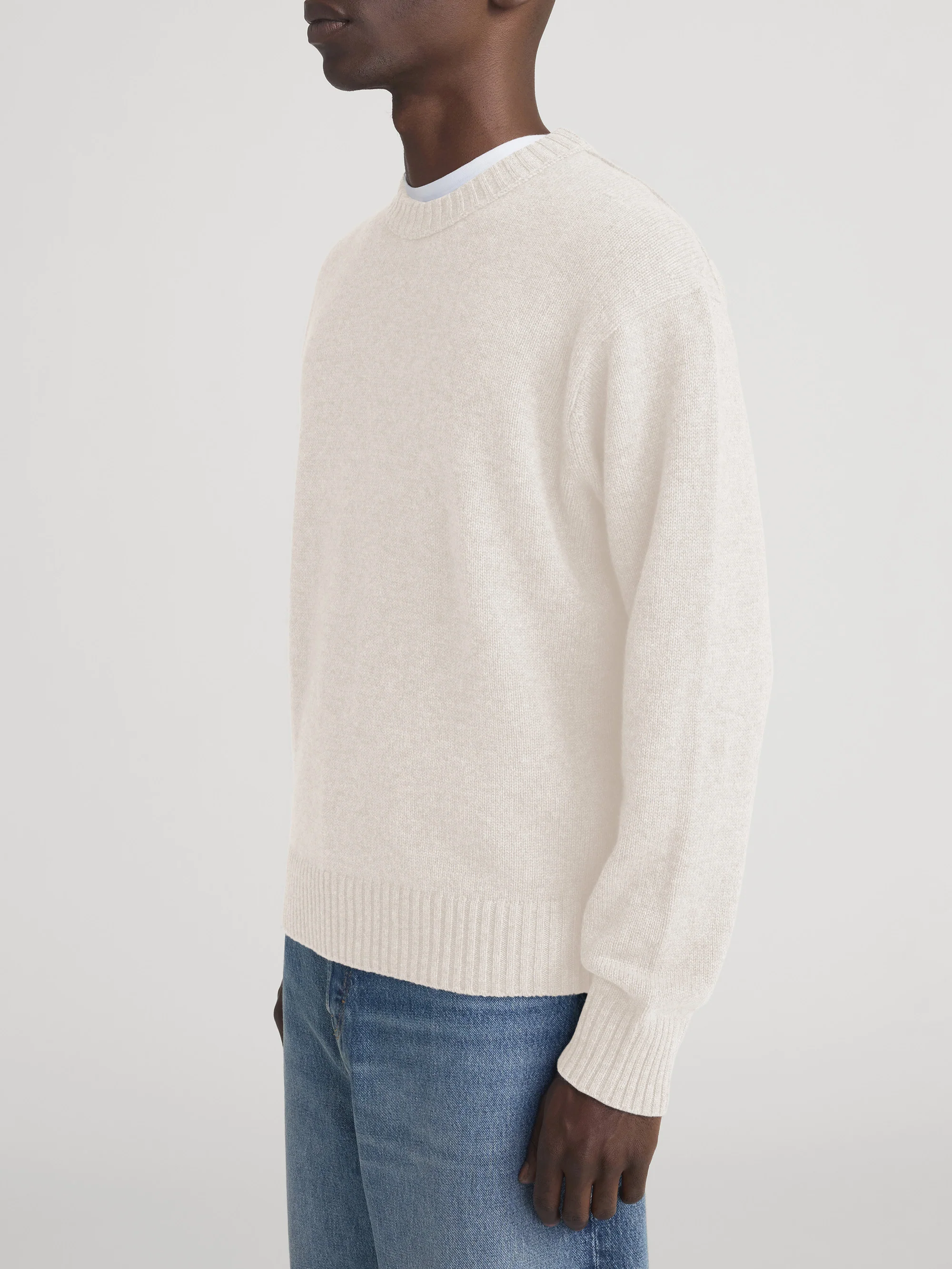 Cashmere Crewneck Sweater -- Cream - Image 5