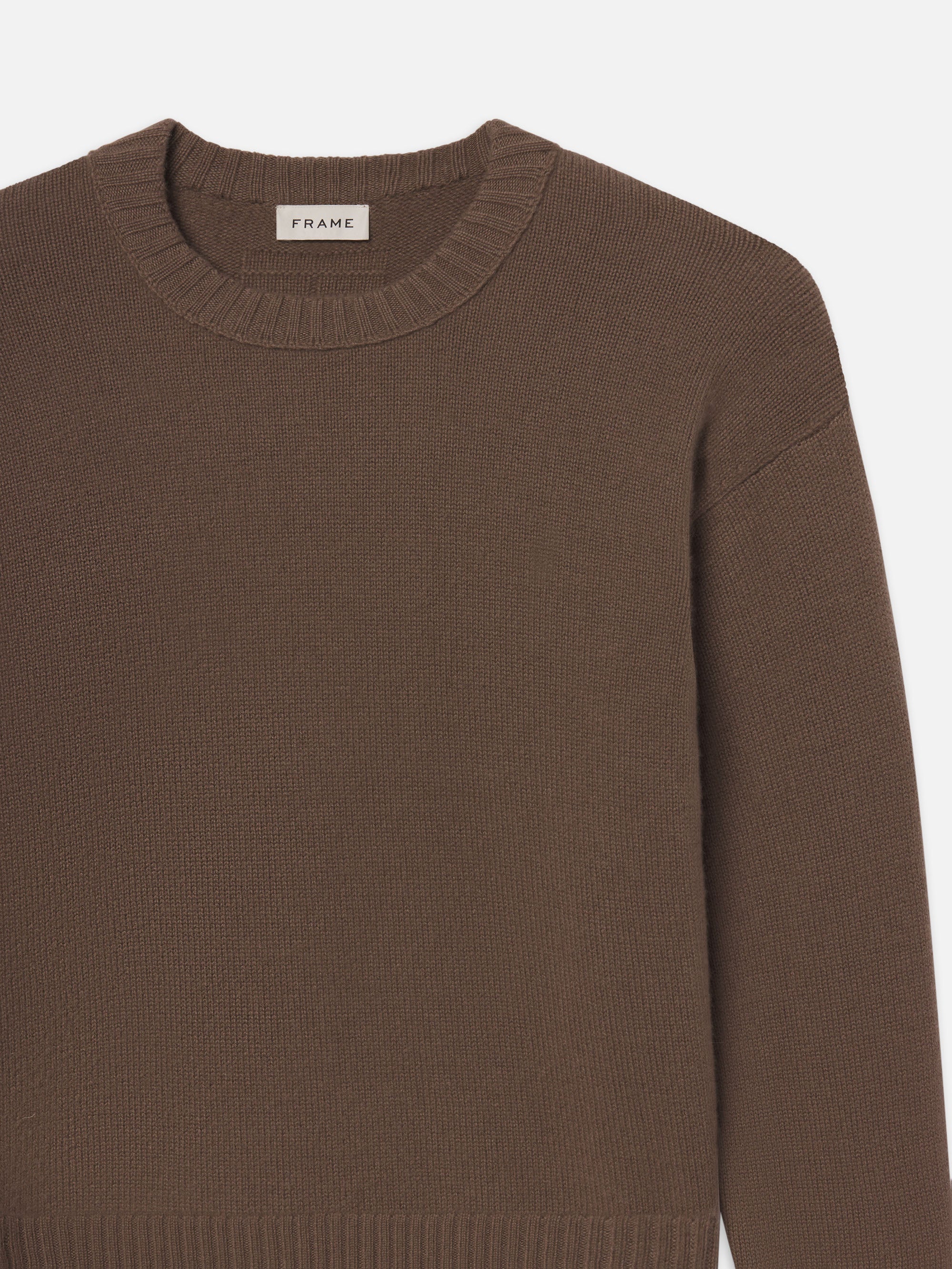 Cashmere Crewneck Sweater -- Latte Brown - Image 2