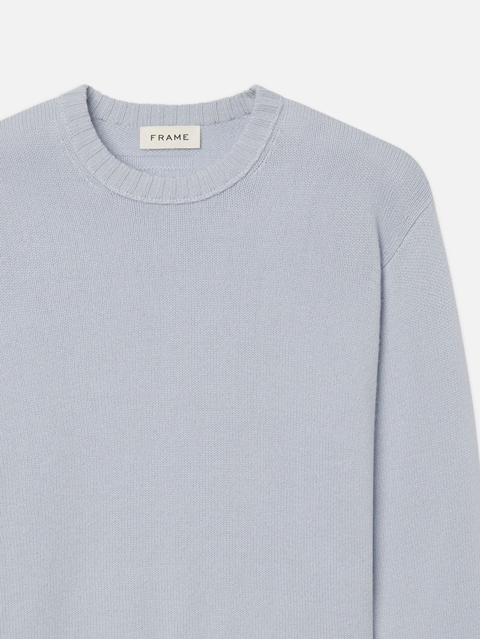 Cashmere Crewneck Sweater -- Pale Blue Heather - Image 2