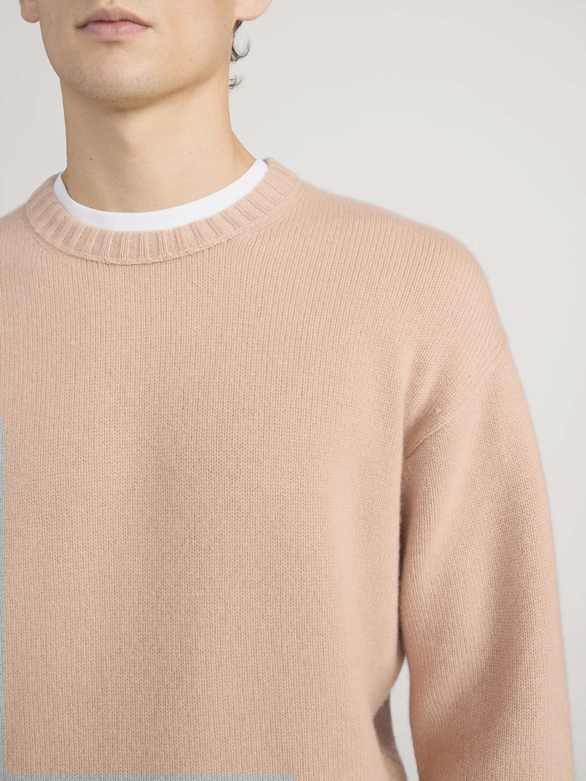 Cashmere Crewneck Sweater -- Pale Peach - Image 5