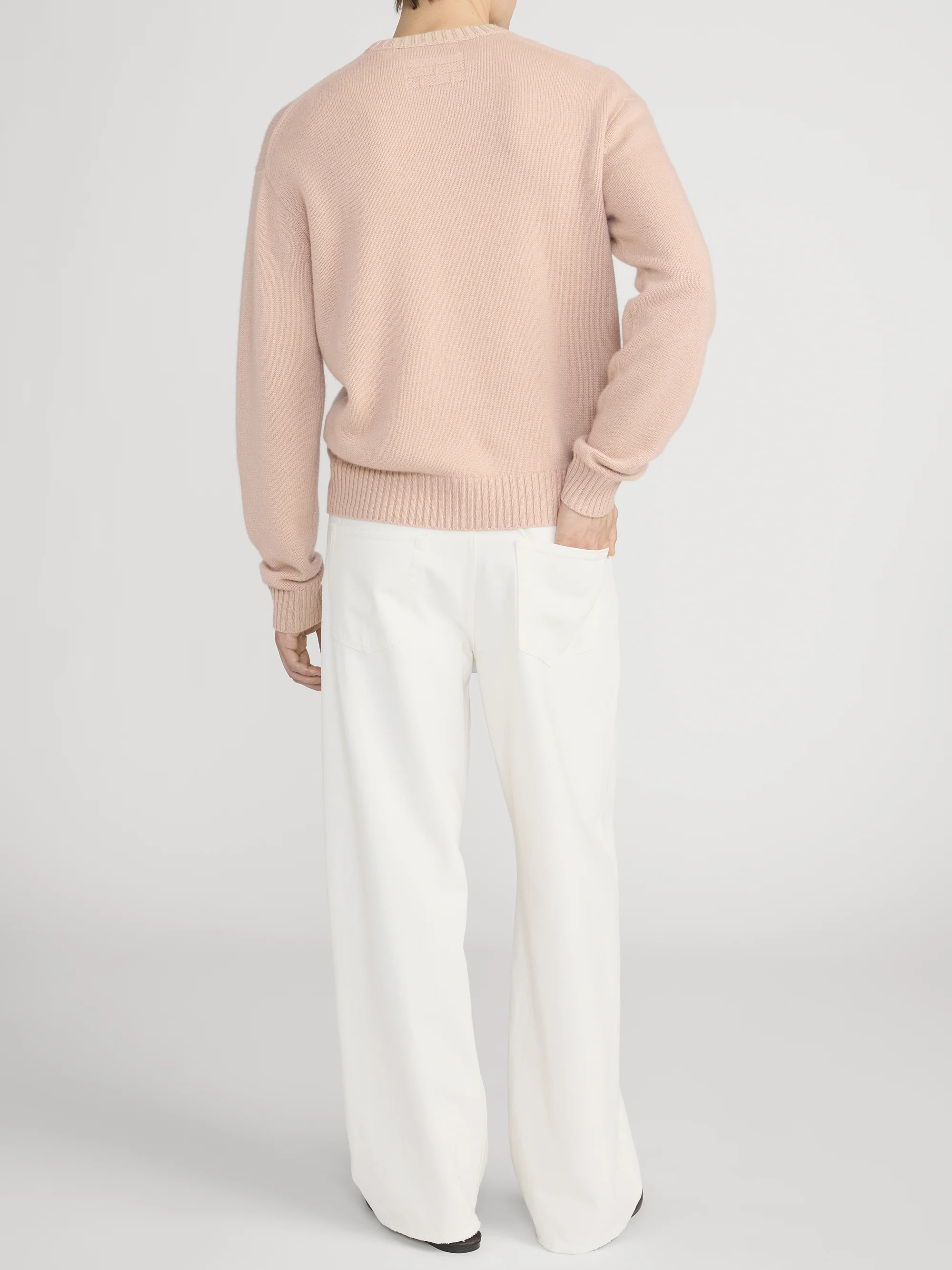 Cashmere Crewneck Sweater -- Pale Peach - Image 6