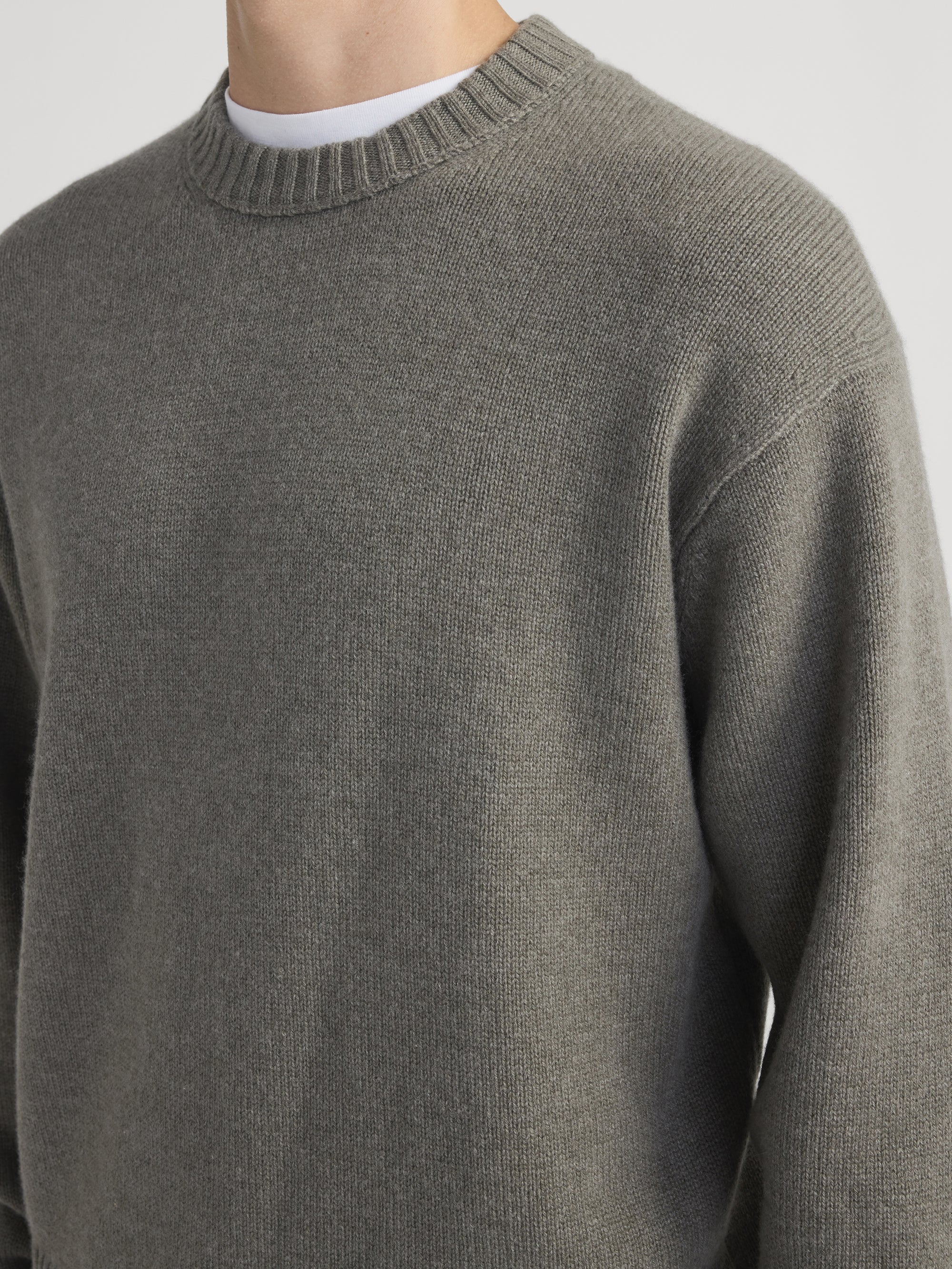 Cashmere Crewneck Sweater -- Smoky Green - Image 4