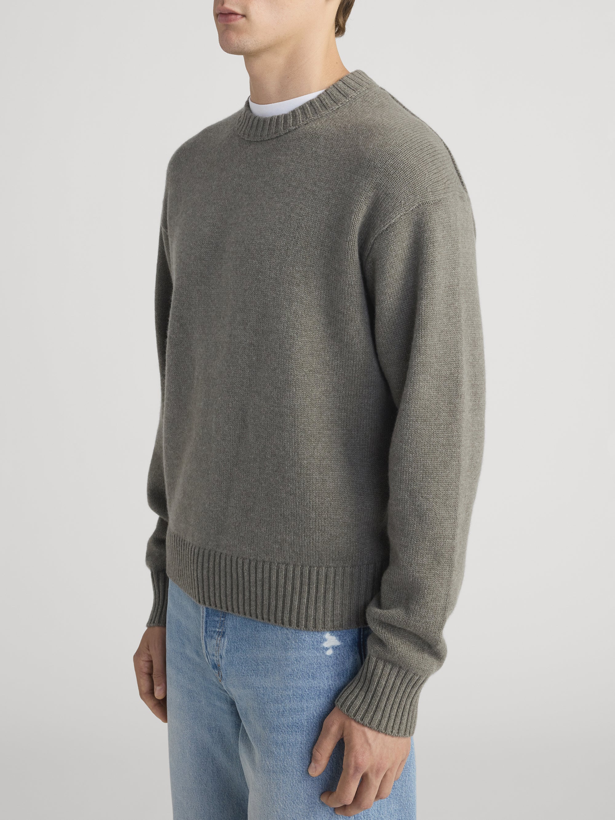 Cashmere Crewneck Sweater -- Smoky Green - Image 5