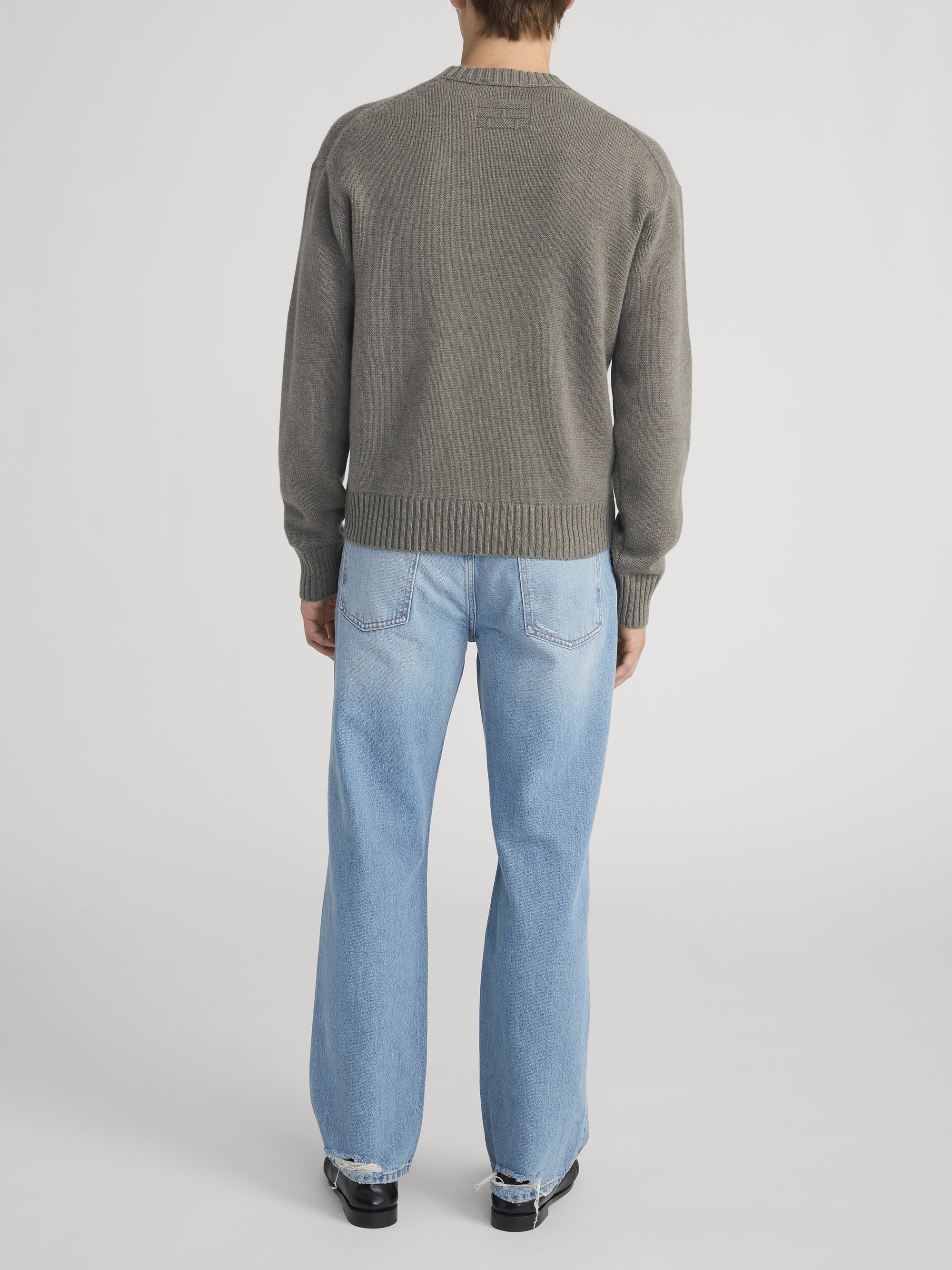 Cashmere Crewneck Sweater -- Smoky Green - Image 6