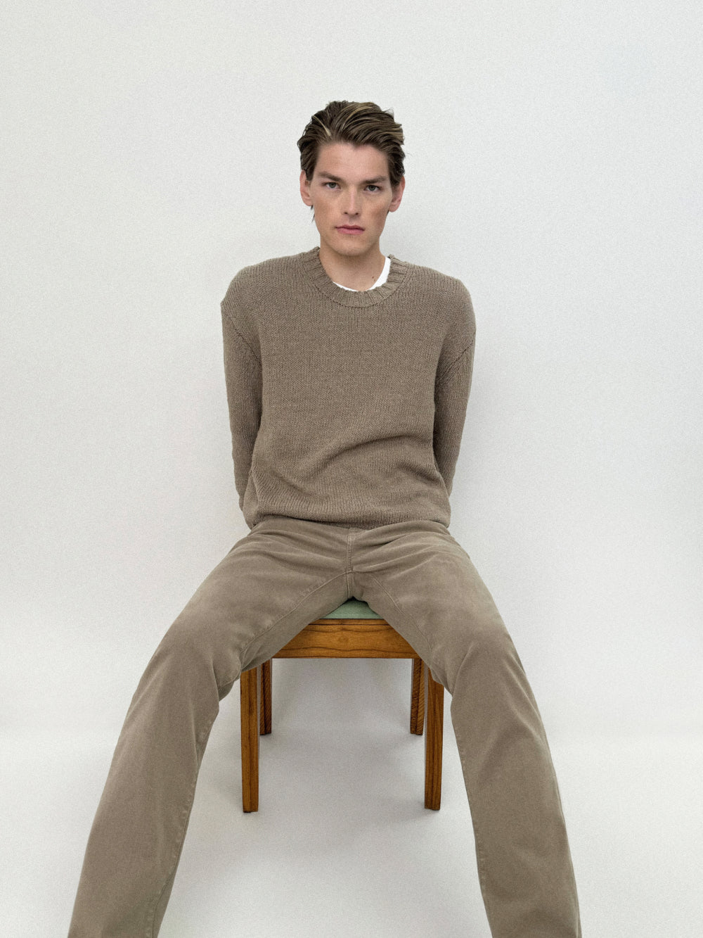 Cashmere Crewneck Sweater -- Soft Mocha - Image 6