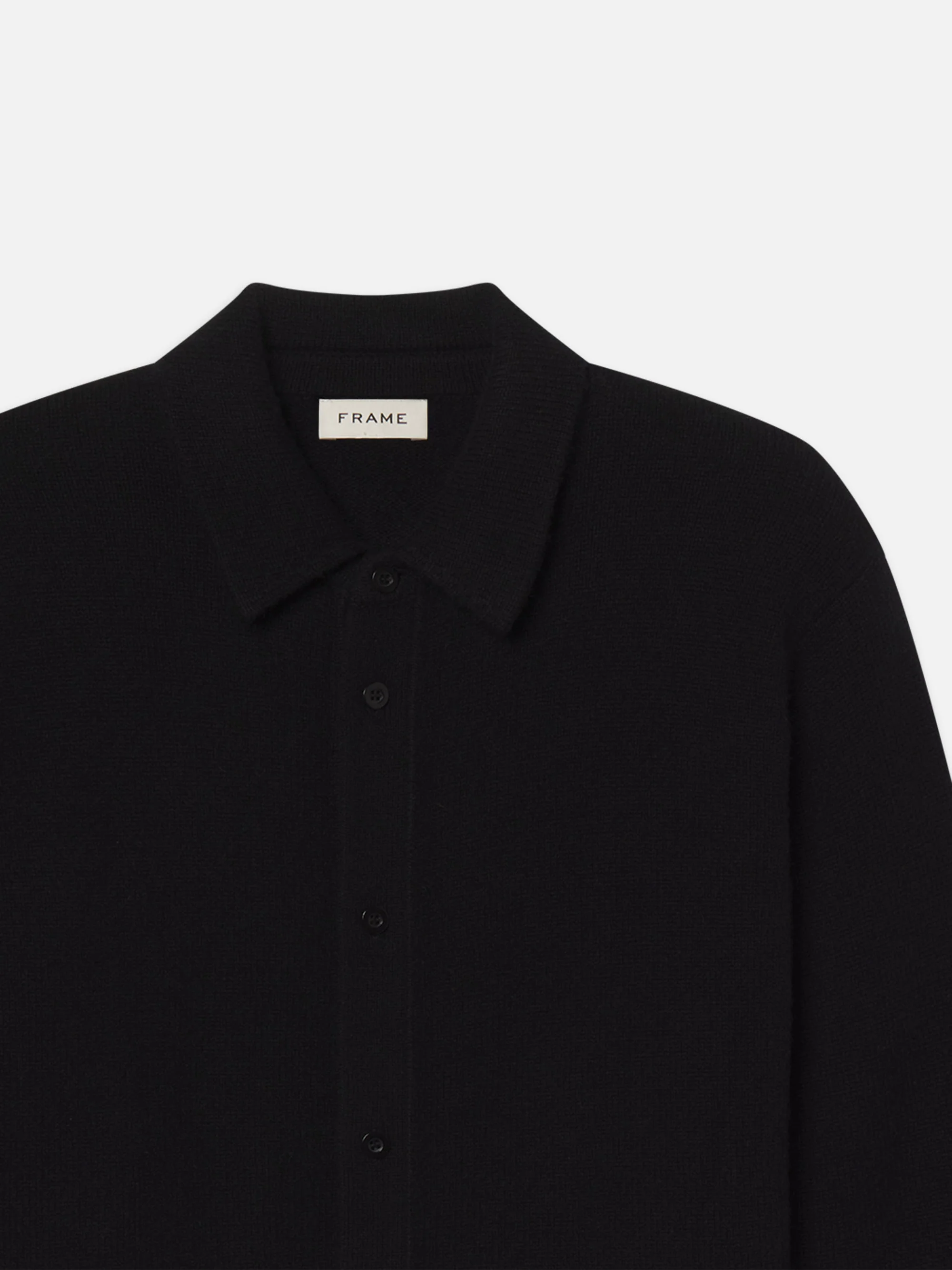 Cashmere Shirt Sweater -- Black - Image 2