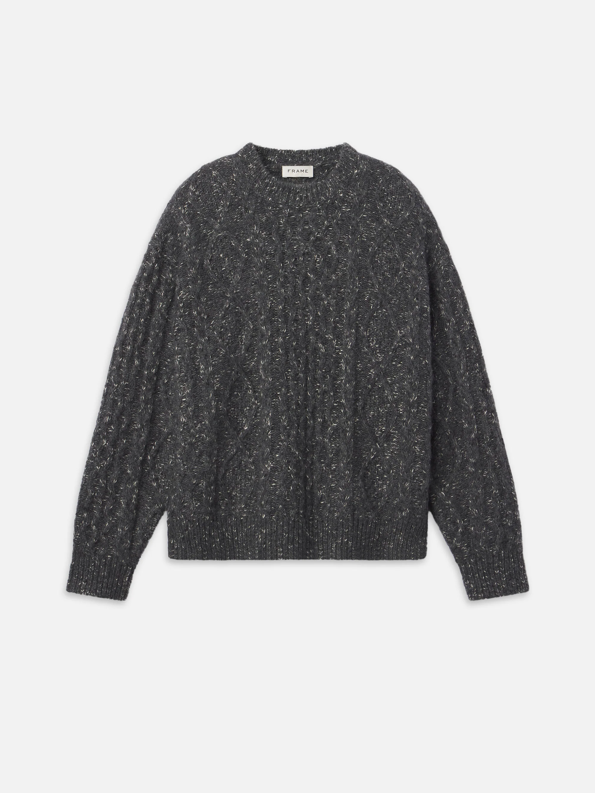 Chunky Cable Sweater -- Grey Melange