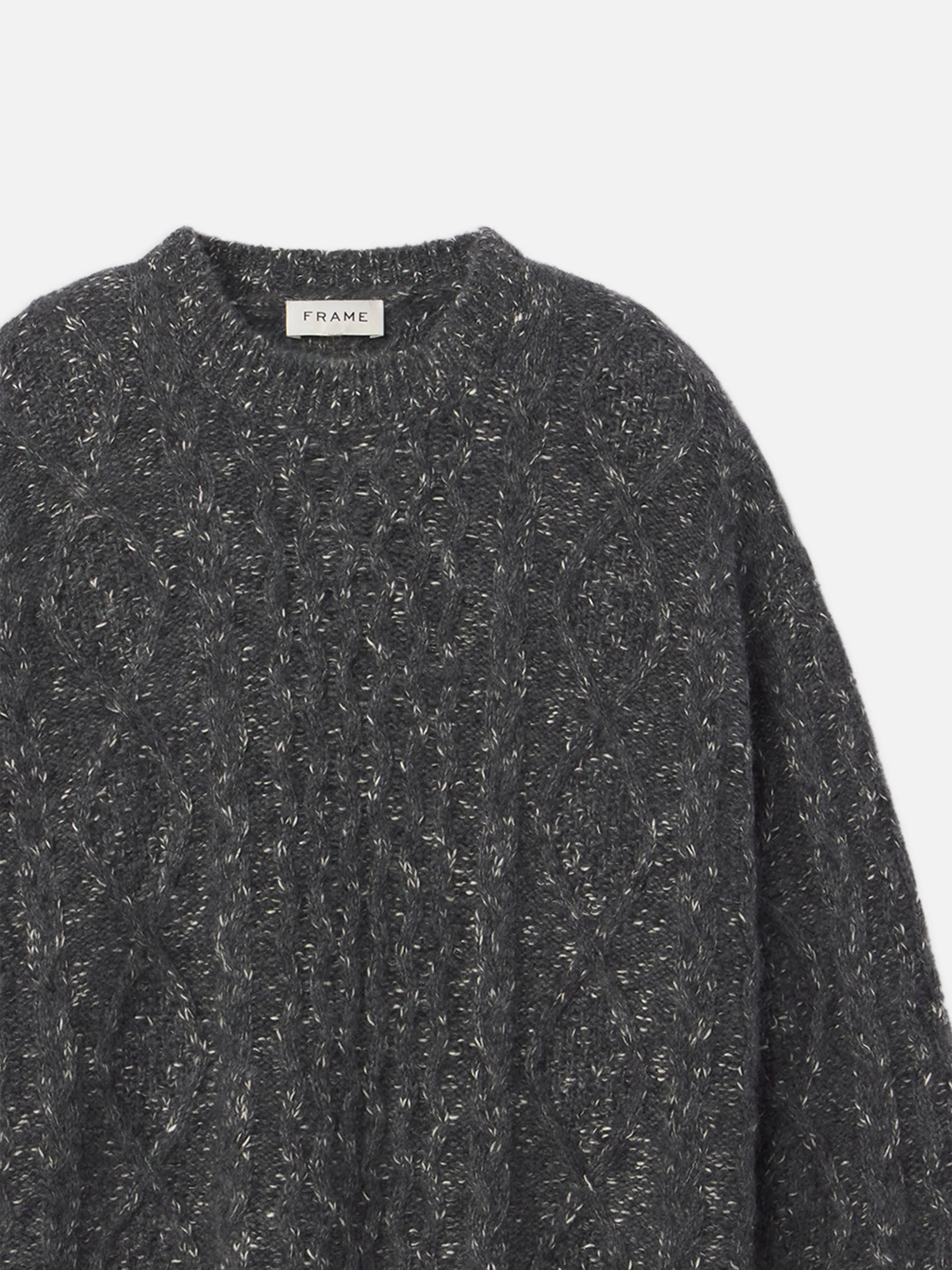Chunky Cable Sweater -- Grey Melange - Image 2