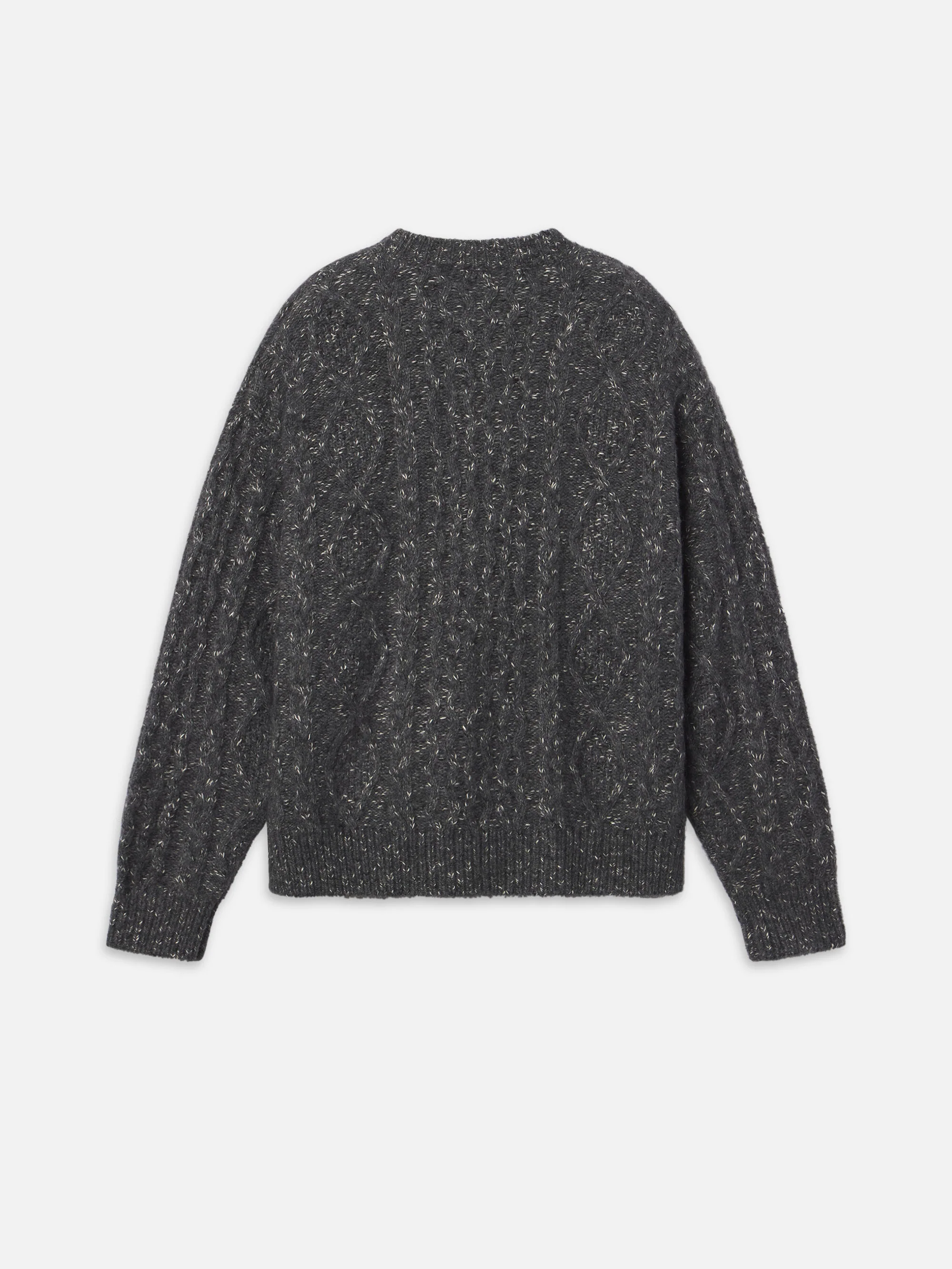 Chunky Cable Sweater -- Grey Melange - Image 3