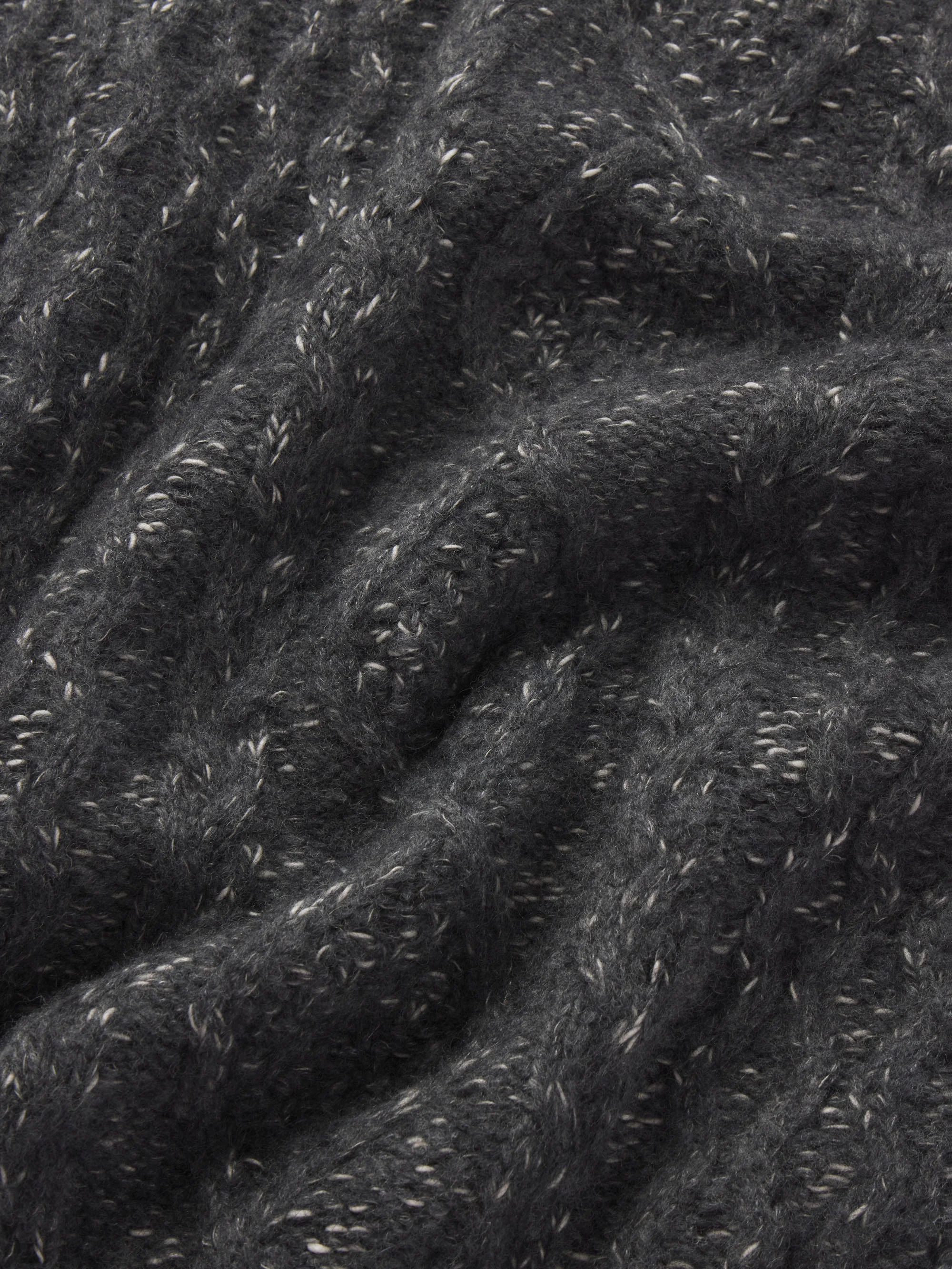 Chunky Cable Sweater -- Grey Melange - Image 4
