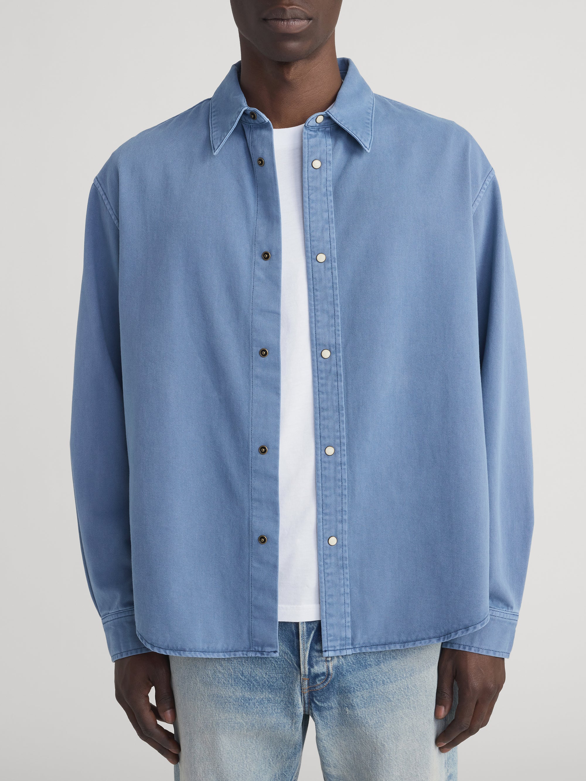 Classic Cotton Shirt -- Slate Blue - Image 3