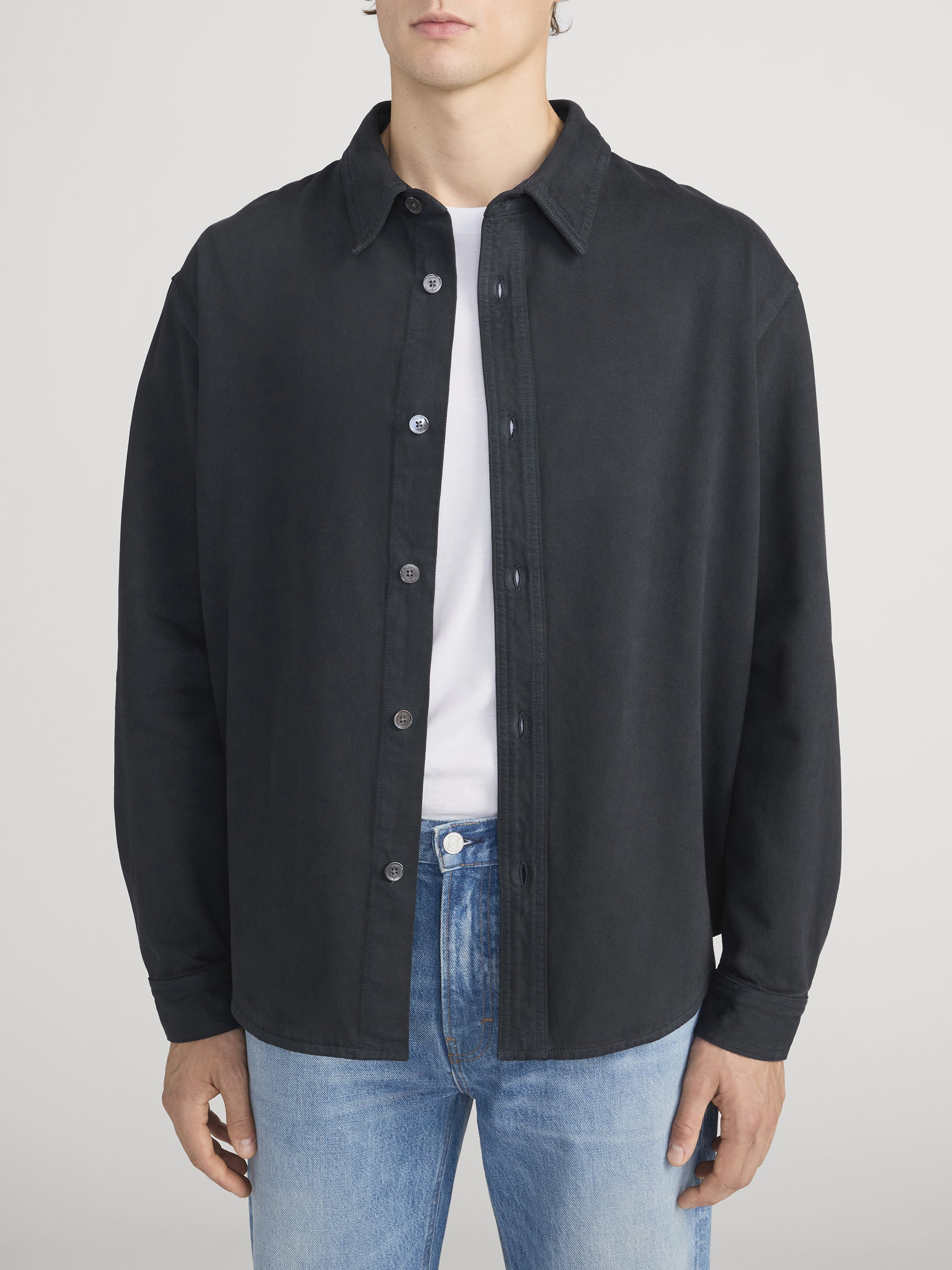 Denim Overshirt -- Dark Navy - Image 3