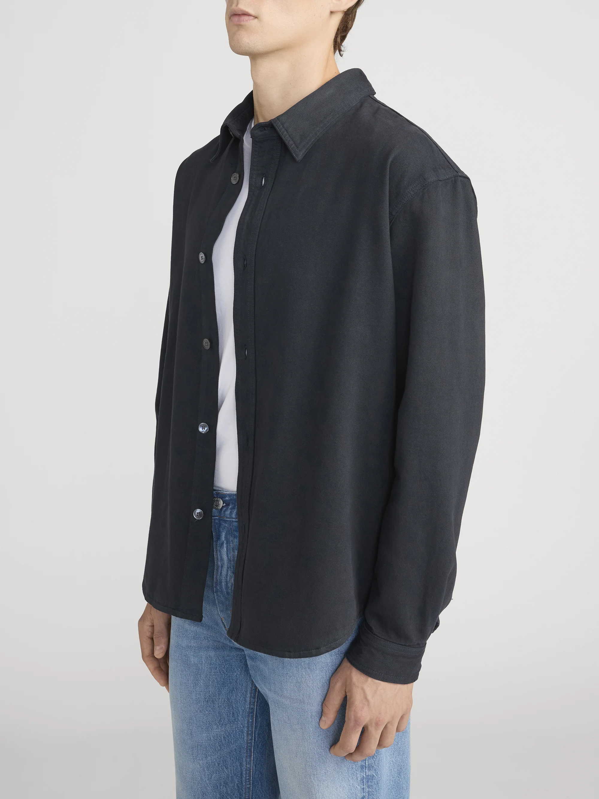 Denim Overshirt -- Dark Navy - Image 4