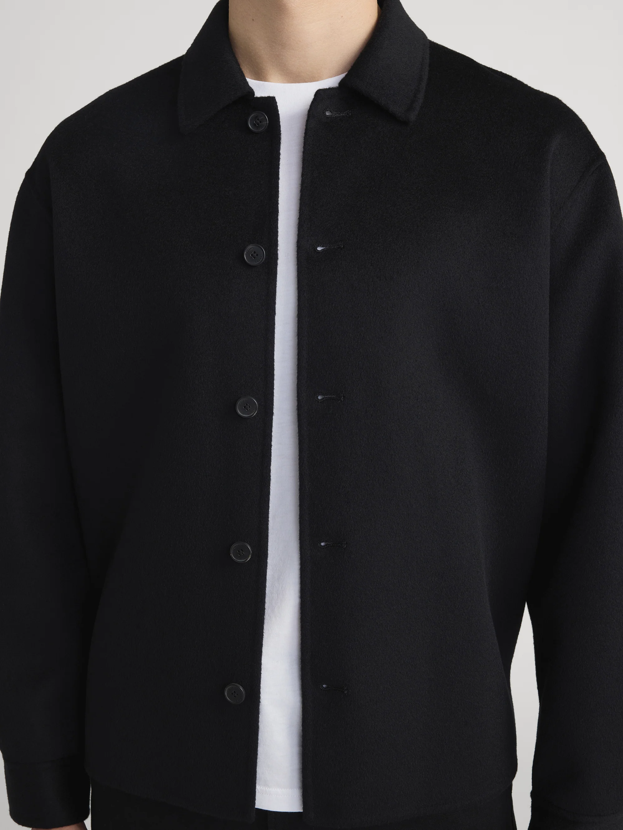 Double Face Shirt Jacket -- Black - Image 4