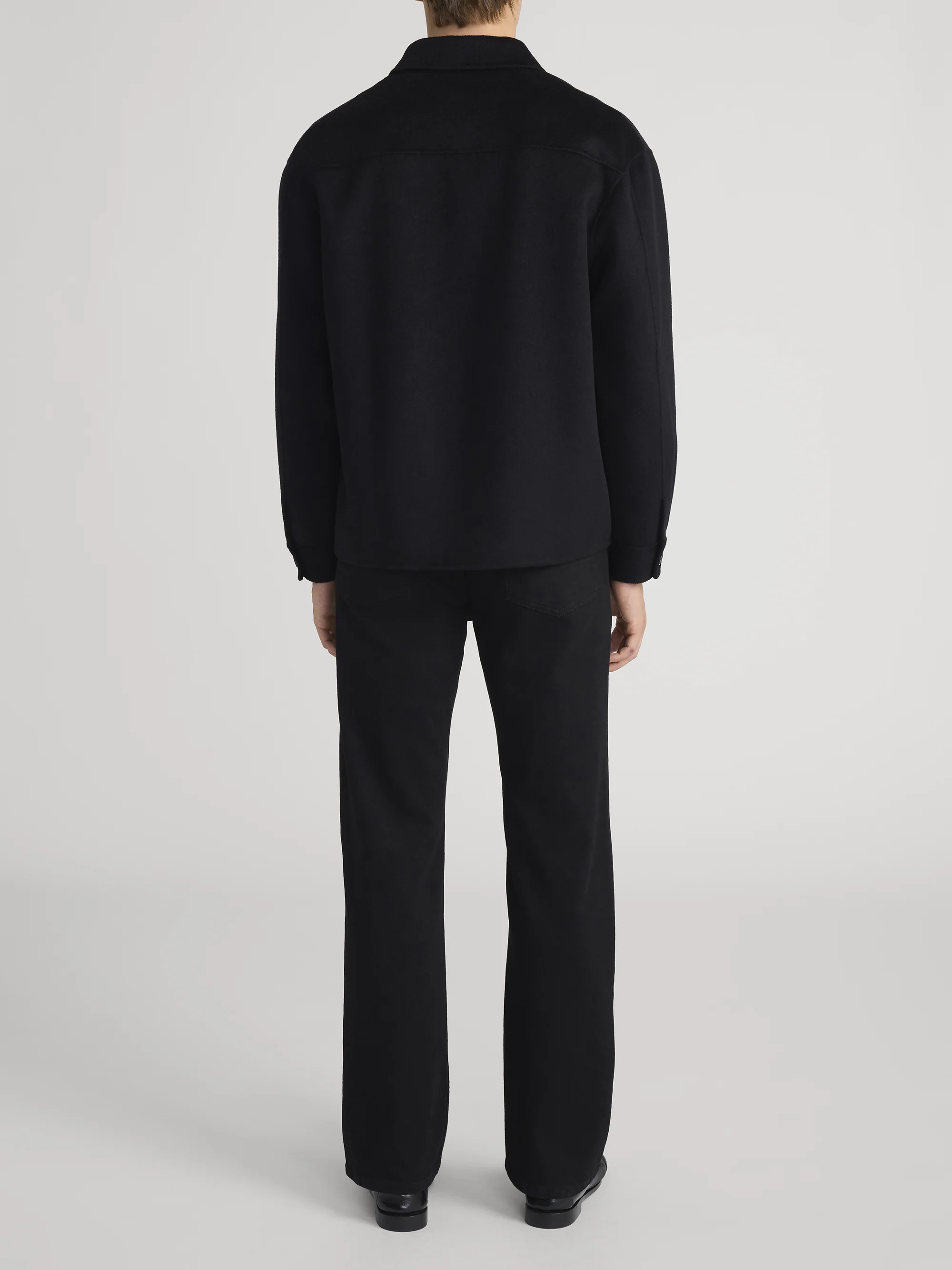 Double Face Shirt Jacket -- Black - Image 6