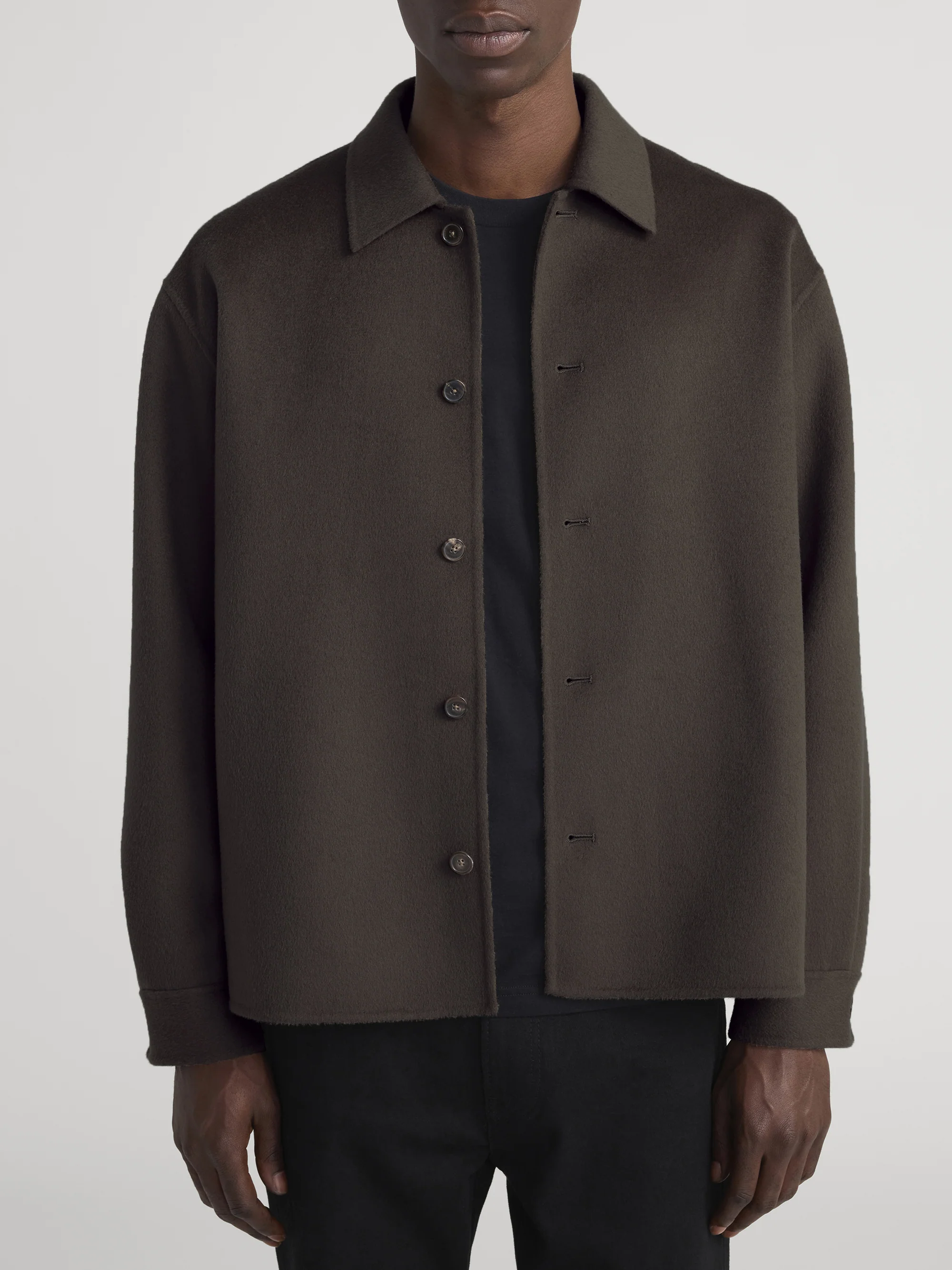 Double Face Shirt Jacket -- Mocha - Image 3