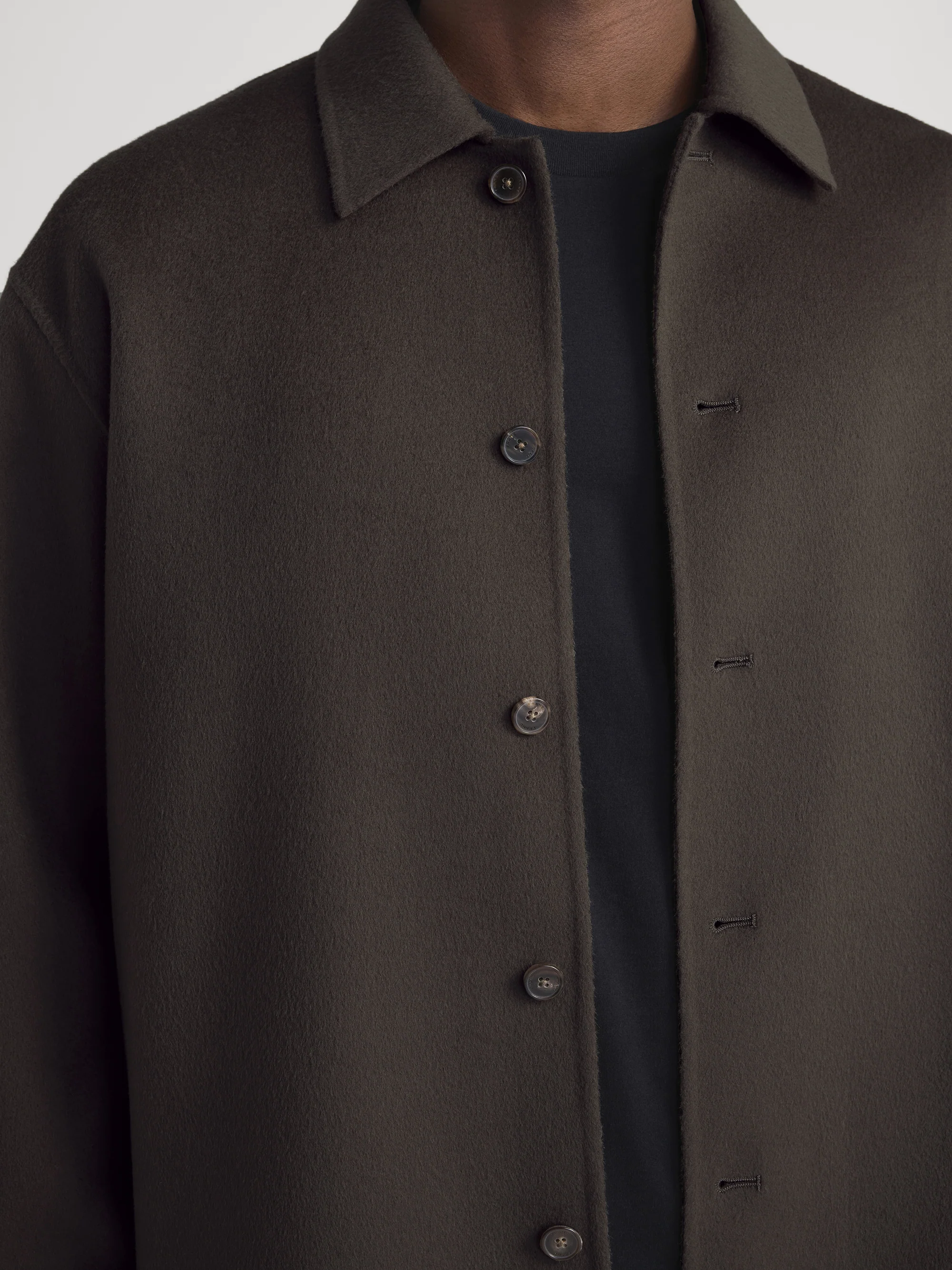 Double Face Shirt Jacket -- Mocha - Image 4