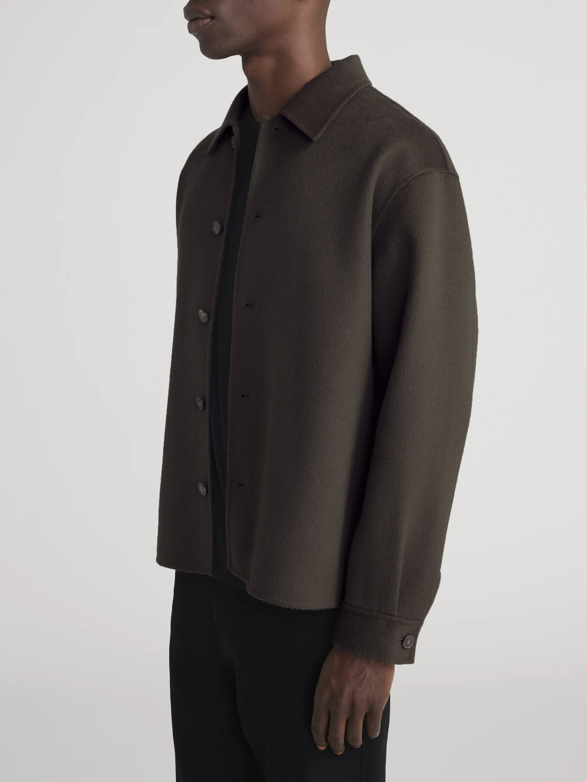 Double Face Shirt Jacket -- Mocha - Image 5