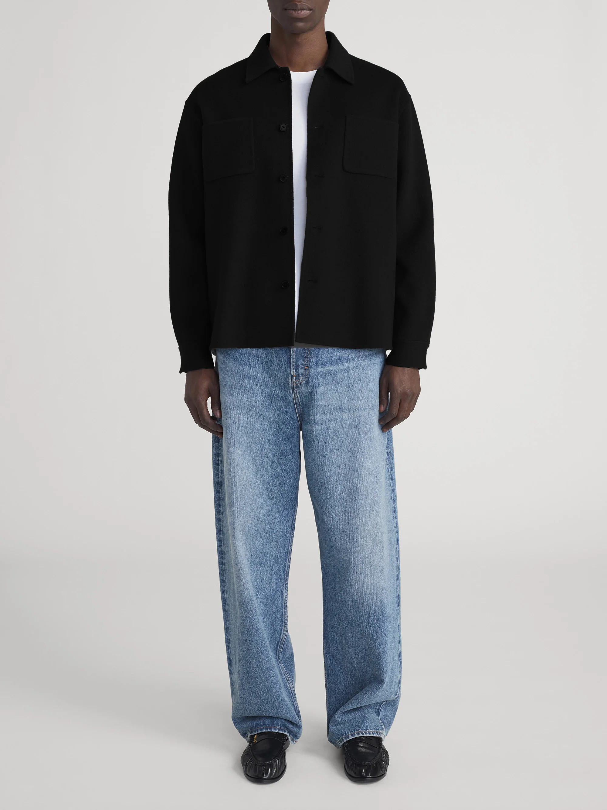 Double Face Wool Trucker -- Black - Image 2