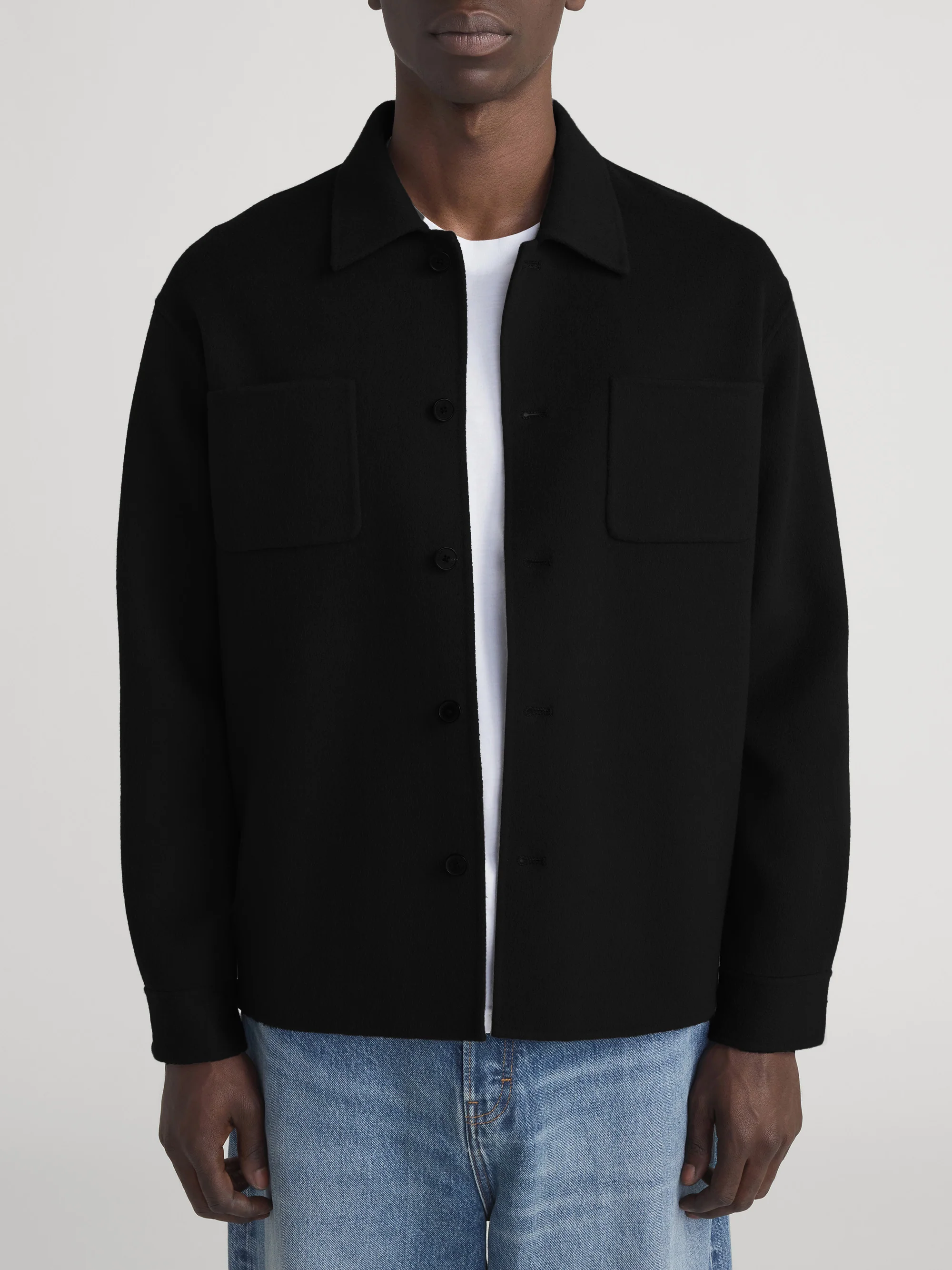 Double Face Wool Trucker -- Black - Image 3