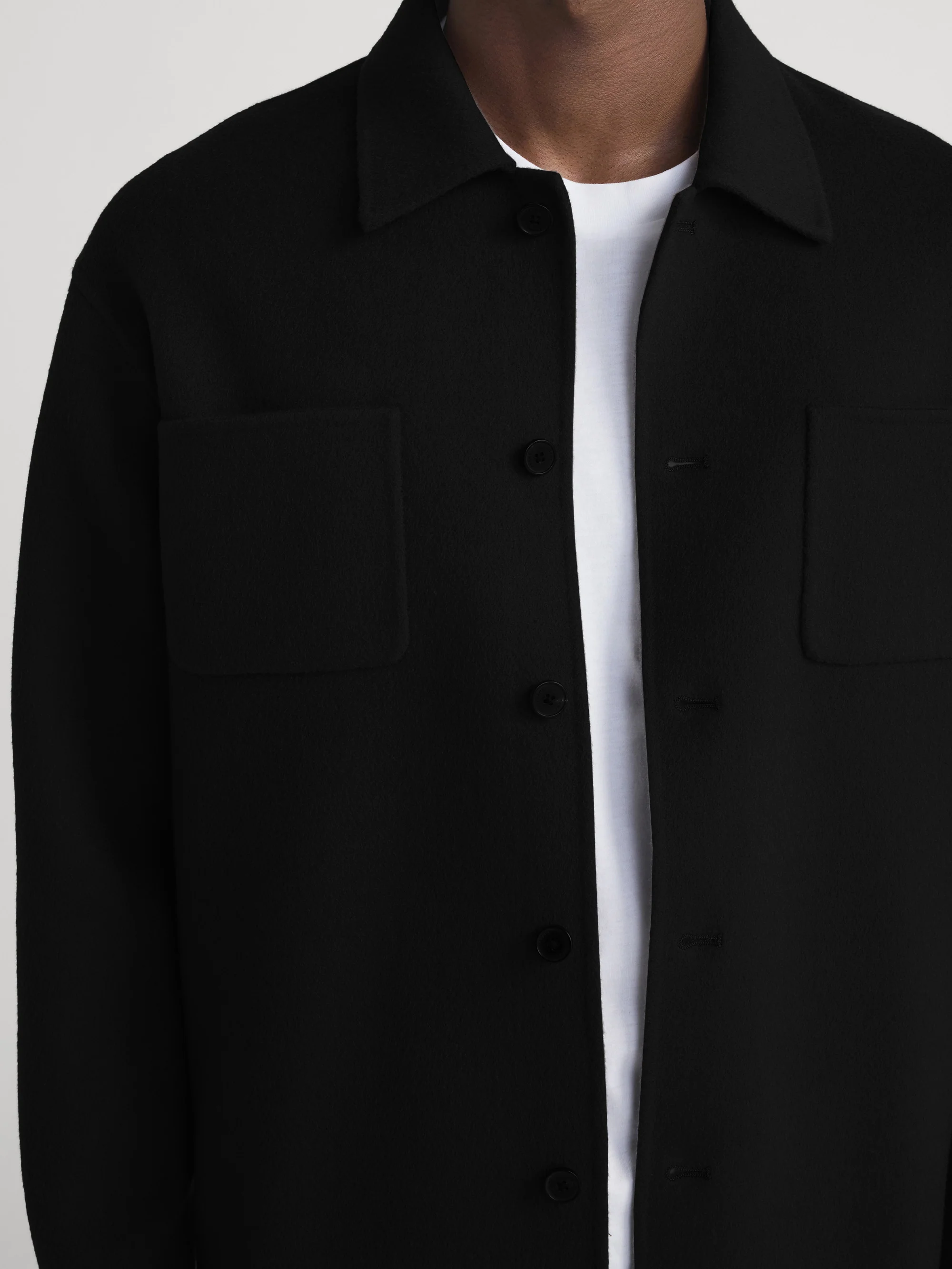 Double Face Wool Trucker -- Black - Image 4