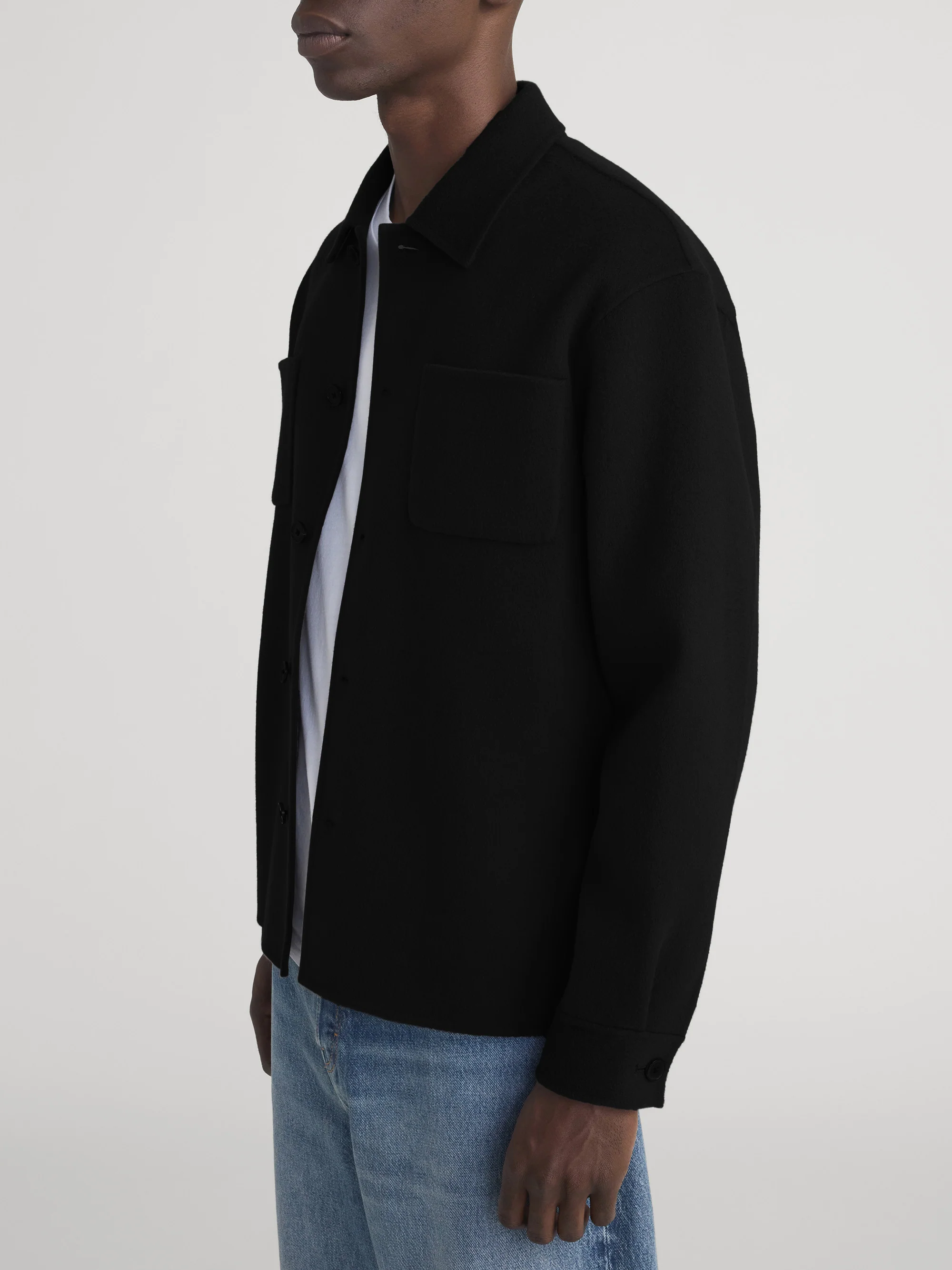 Double Face Wool Trucker -- Black - Image 5
