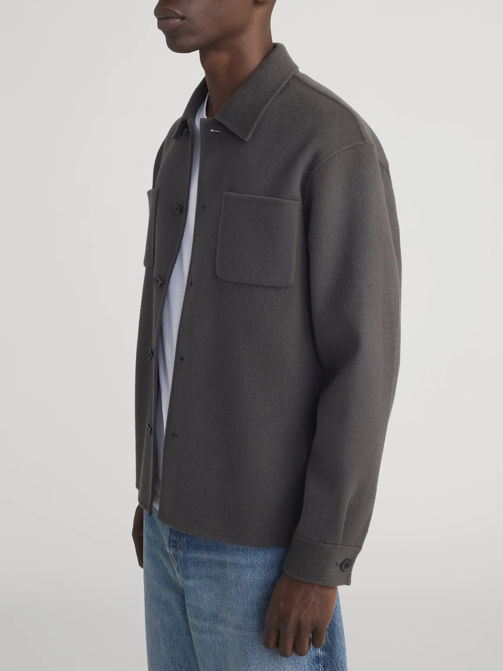 Double Face Wool Trucker -- Grey - Image 5