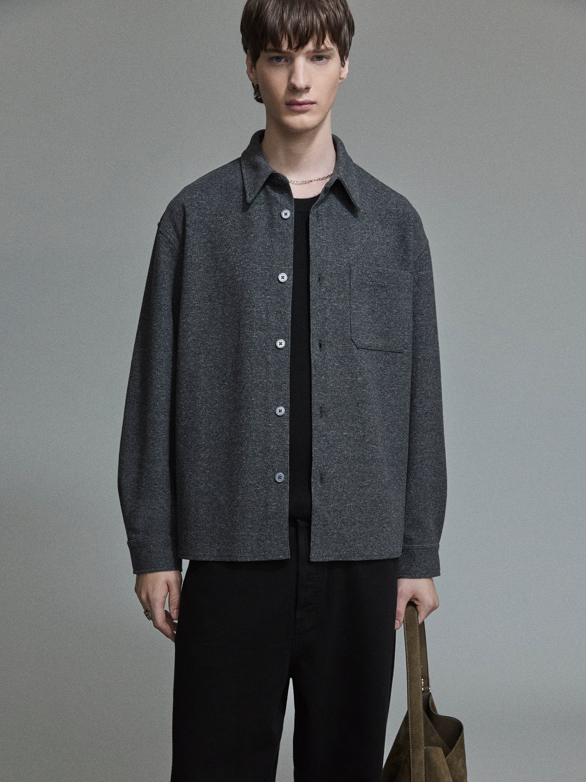 Double Face Wool Trucker -- Grey - Image 7