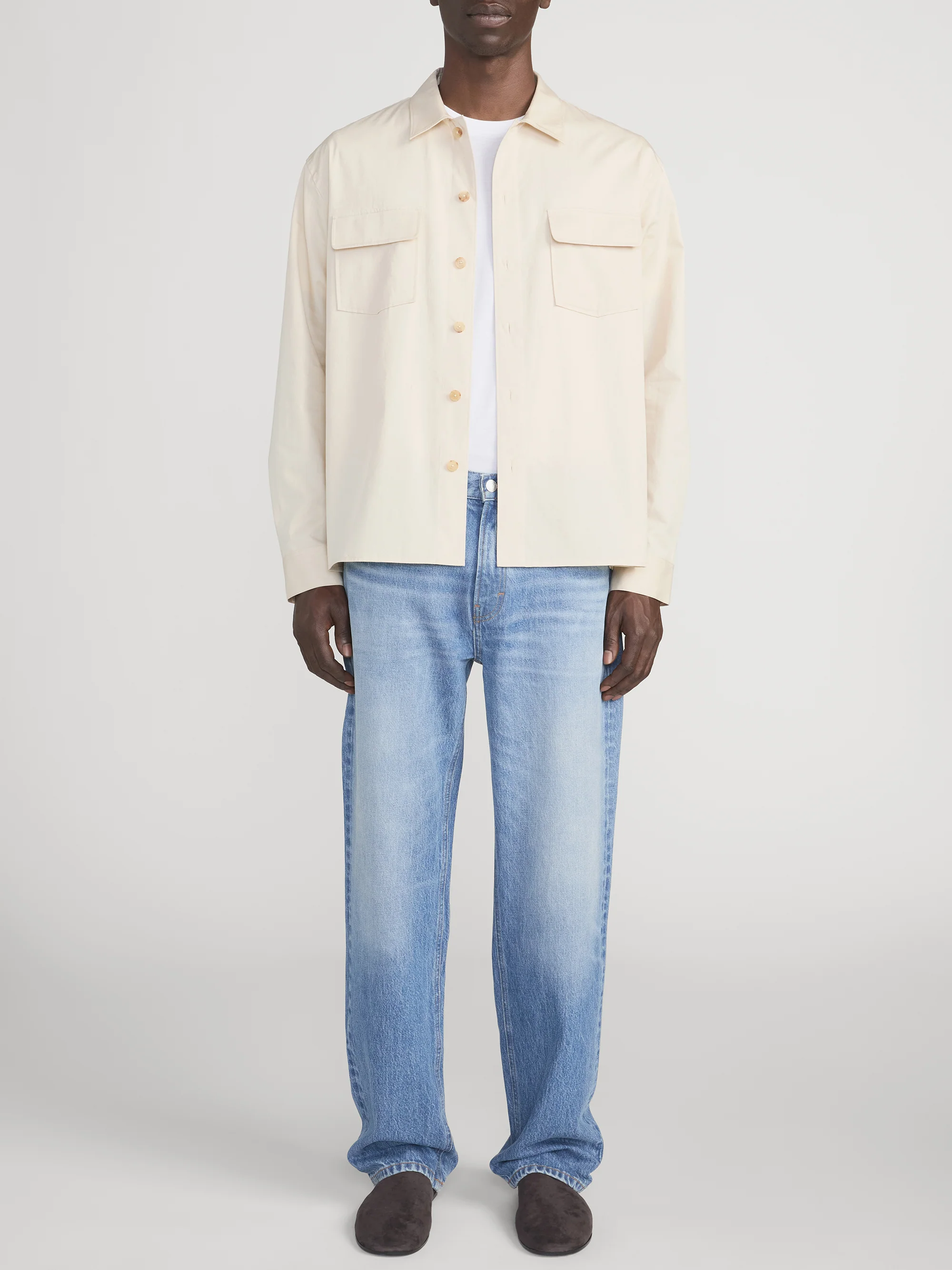Double Pocket Overshirt -- Light Beige - Image 2
