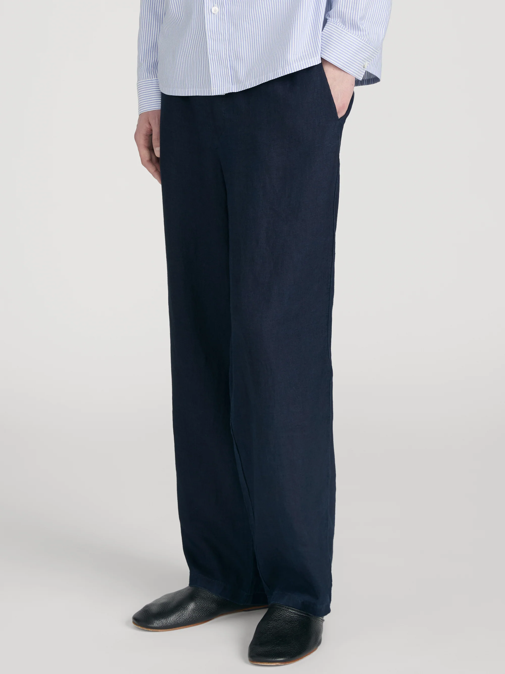 Drawstring Linen Pants -- Rinse - Image 4