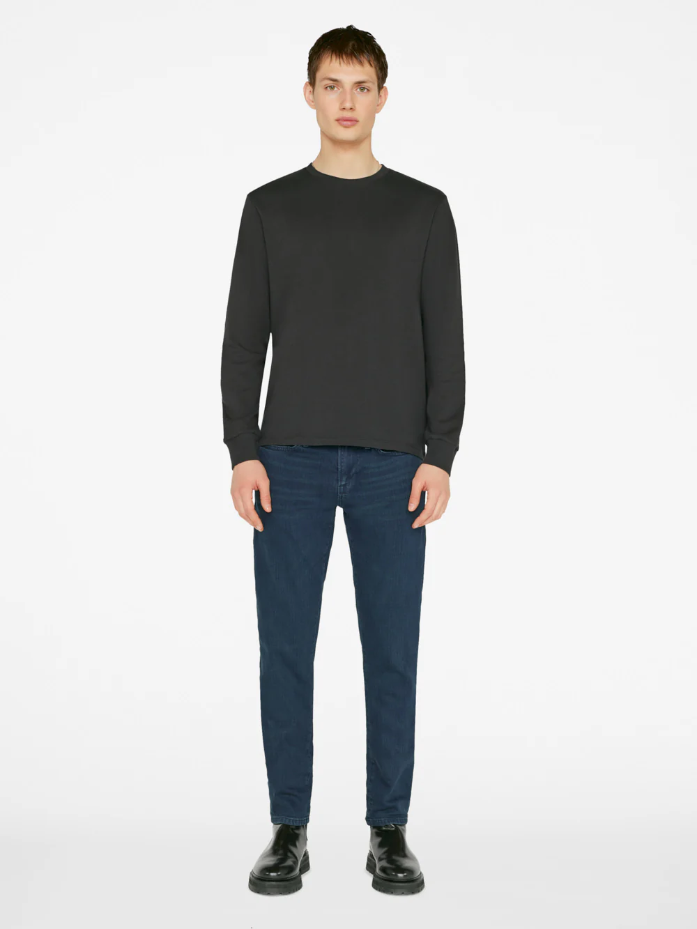 Duo Fold Long Sleeve Crew -- Noir - Image 3