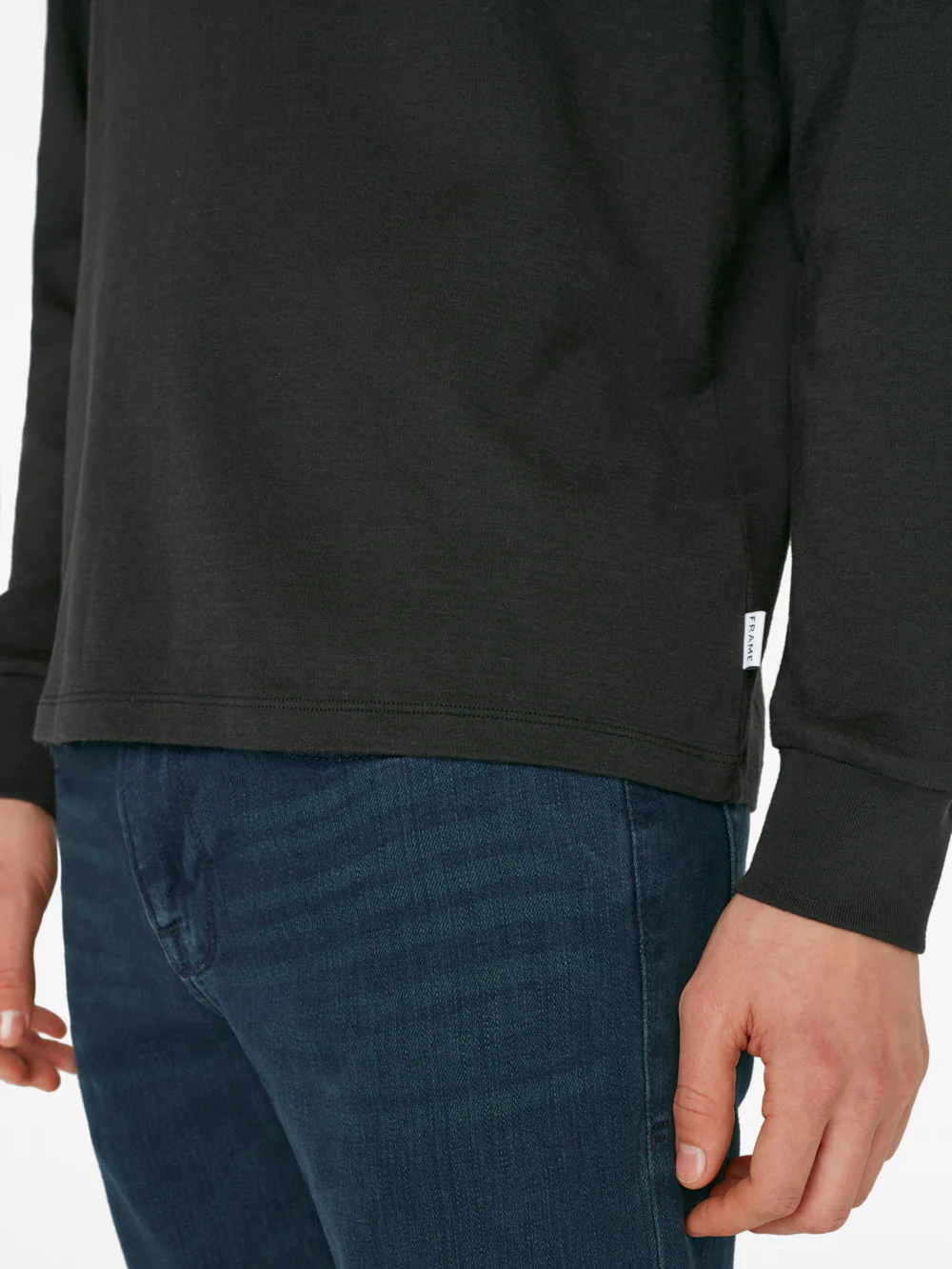 Duo Fold Long Sleeve Crew -- Noir - Image 4