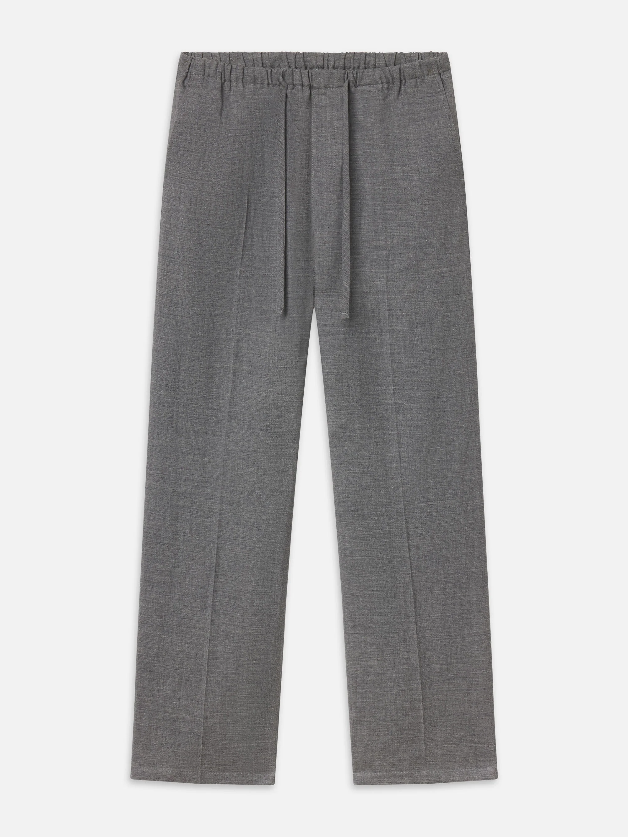 Easy Wide Leg Trousers -- Grey Melange