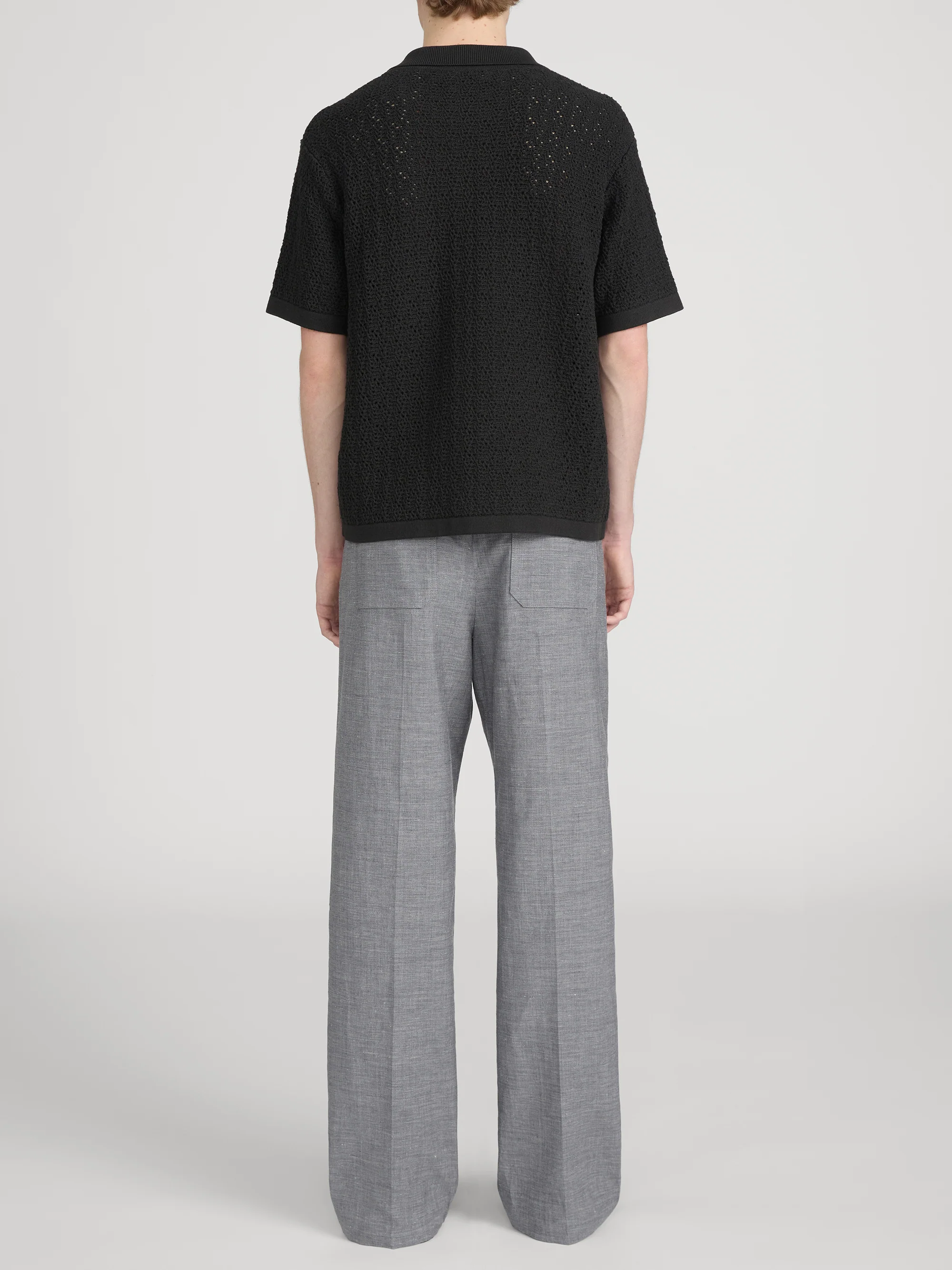 Easy Wide Leg Trousers -- Grey Melange - Image 6