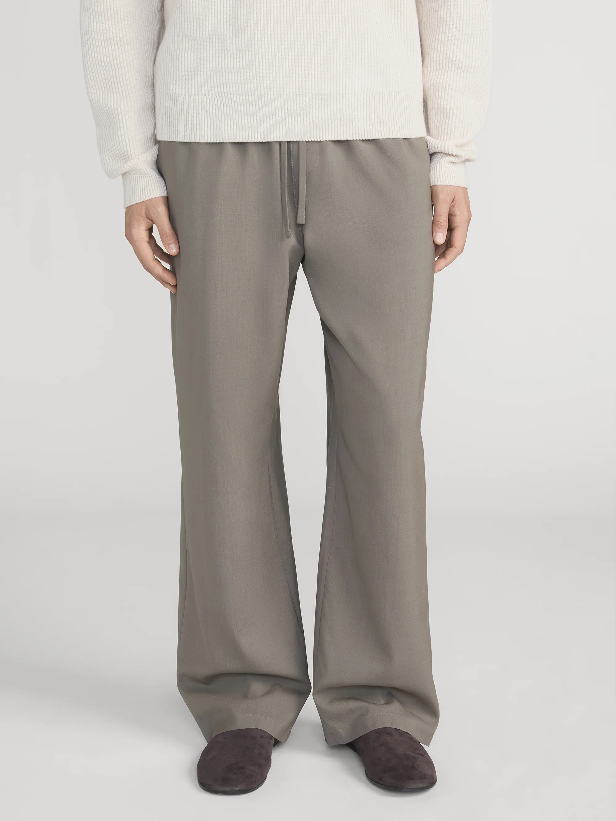 Easy Wide Leg Trousers -- Smoky Green - Image 3