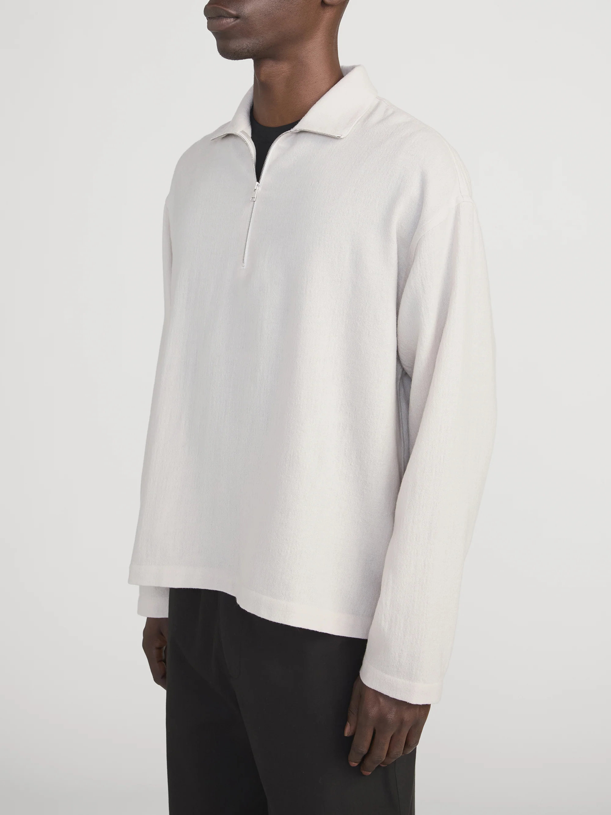 Half Zip Overshirt Jacket -- Light Taupe - Image 4