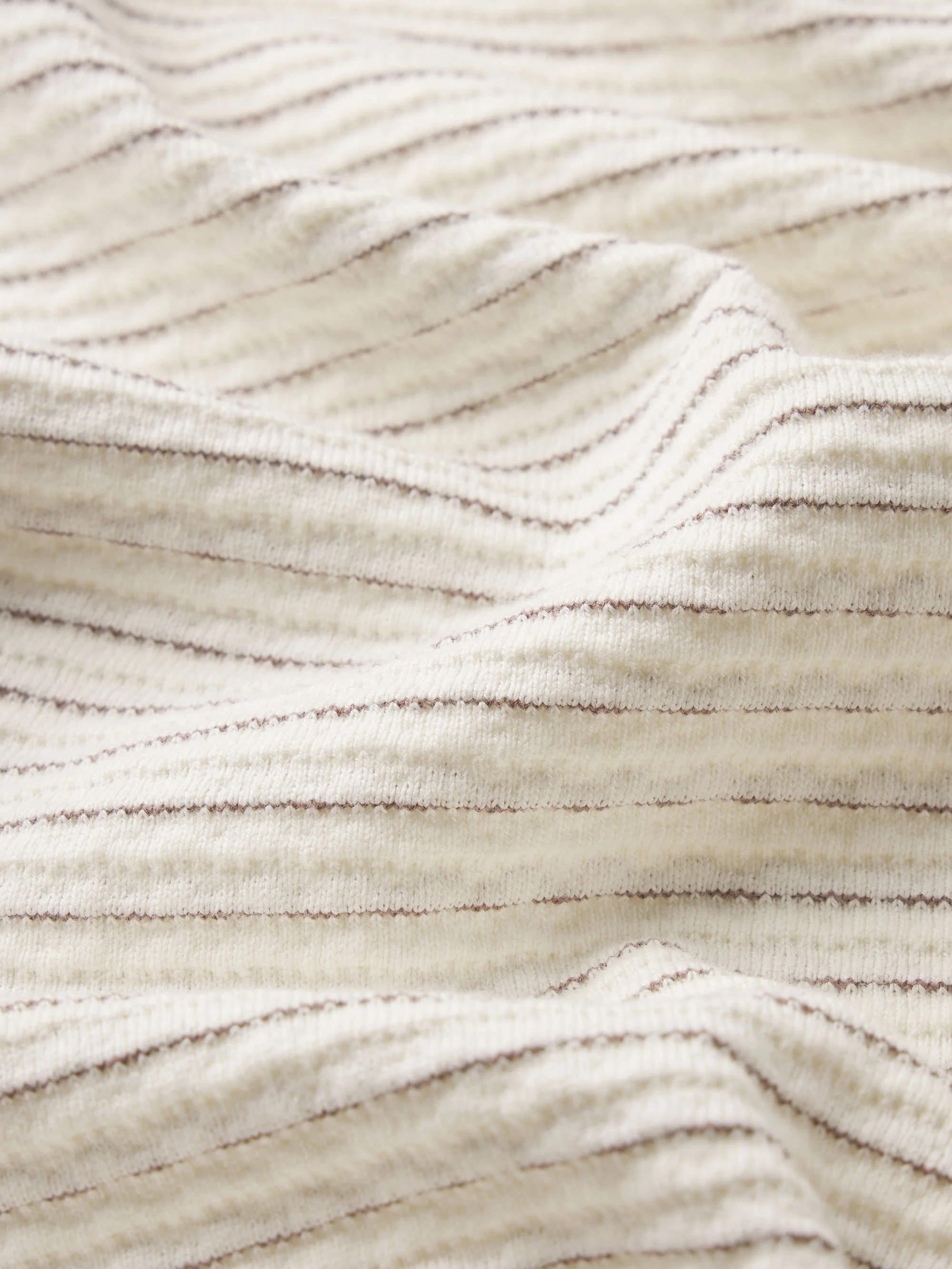 Jacquard Stripe Tee -- Cream/ Mauve Stripe - Image 7