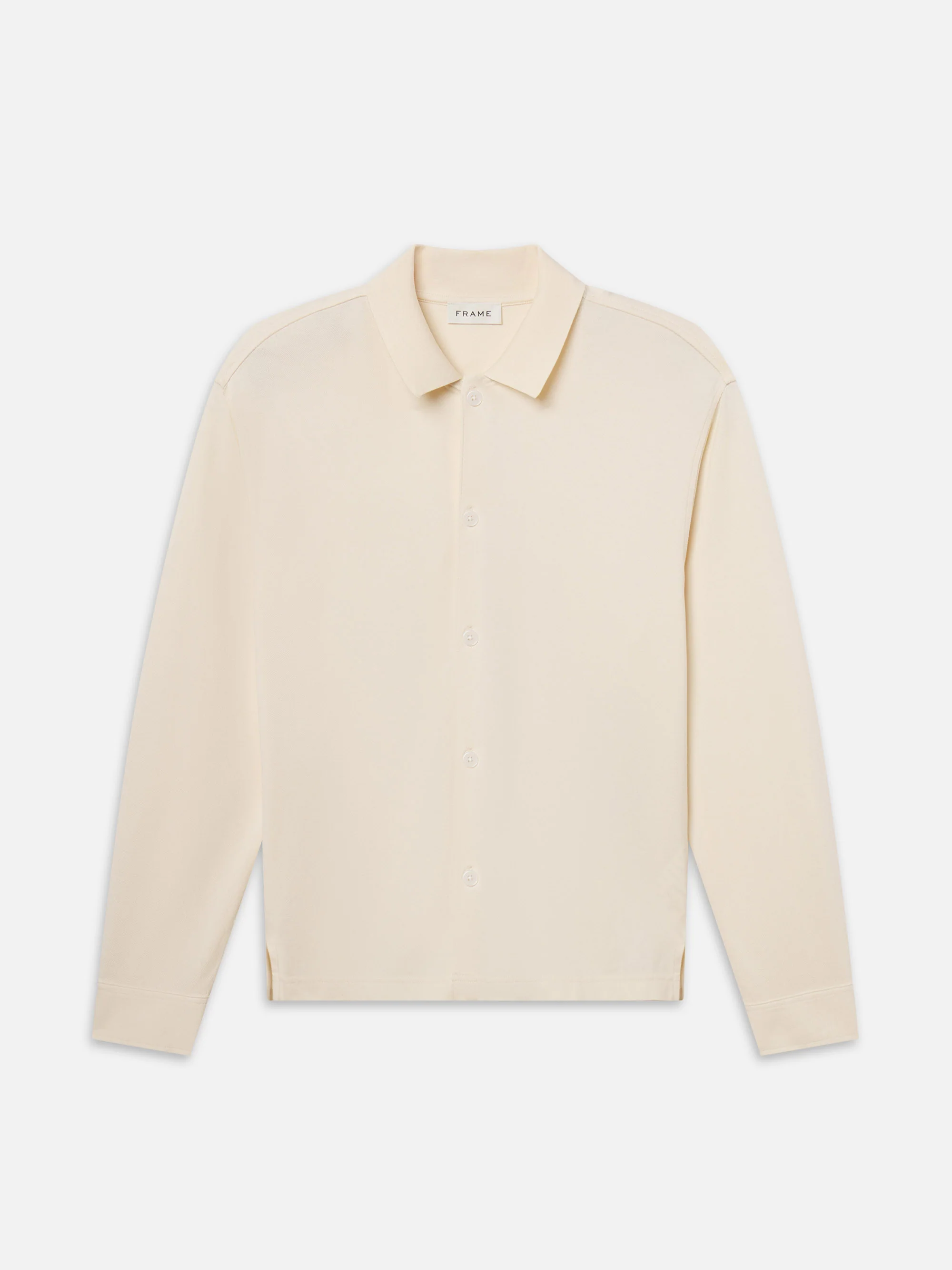 Button Down Pique Shirt -- Cream