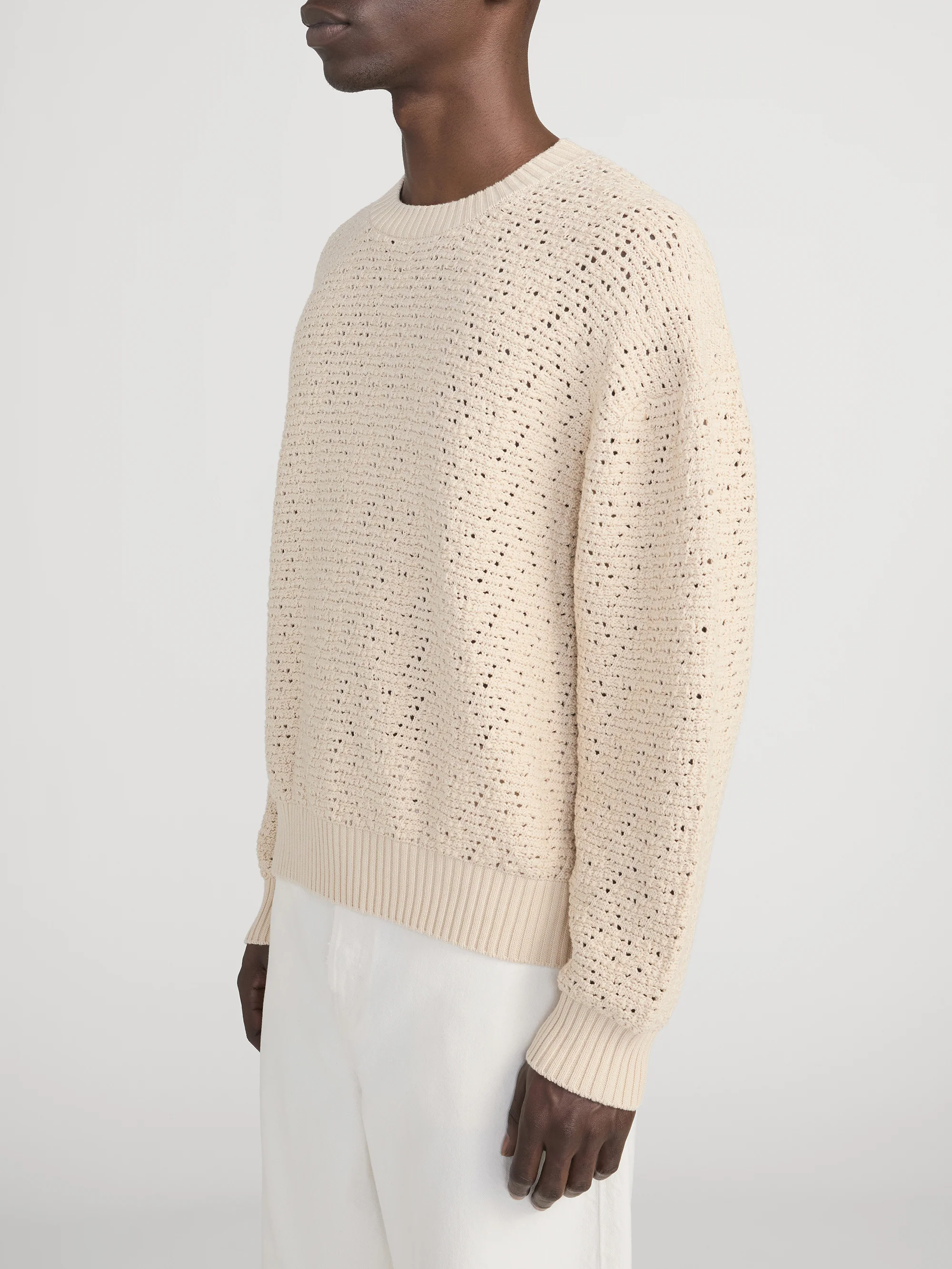 Crochet Sweater -- Light Stone - Image 4