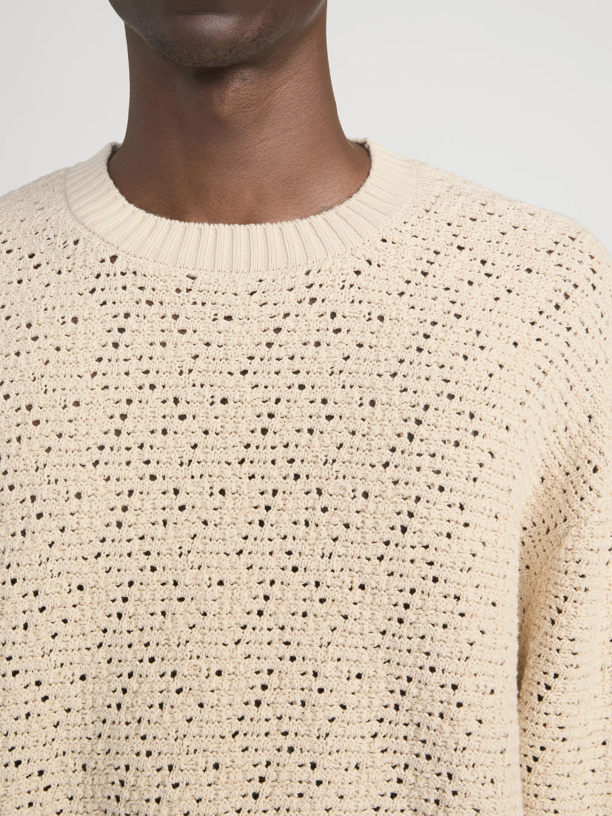 Crochet Sweater -- Light Stone - Image 5