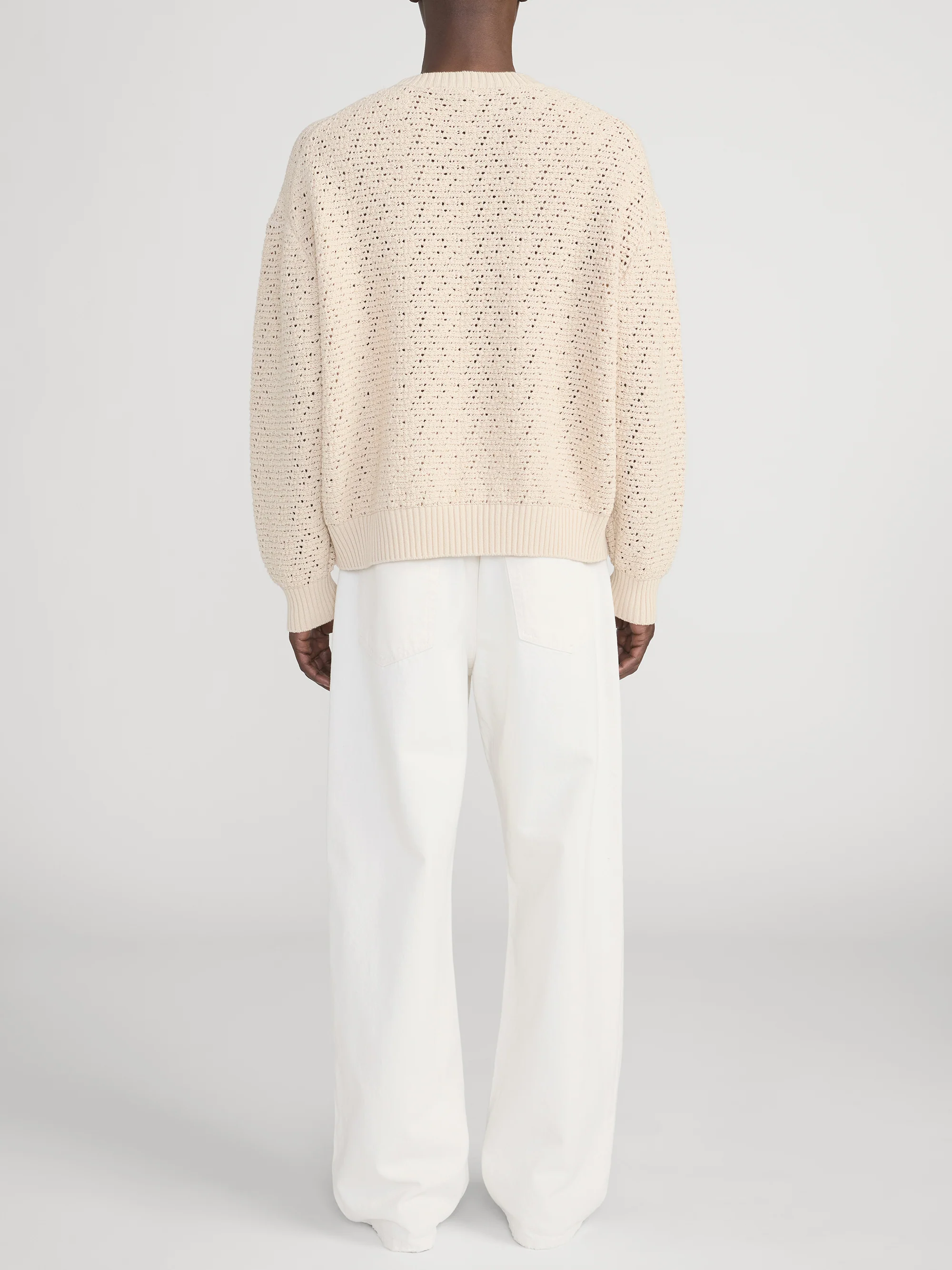 Crochet Sweater -- Light Stone - Image 6